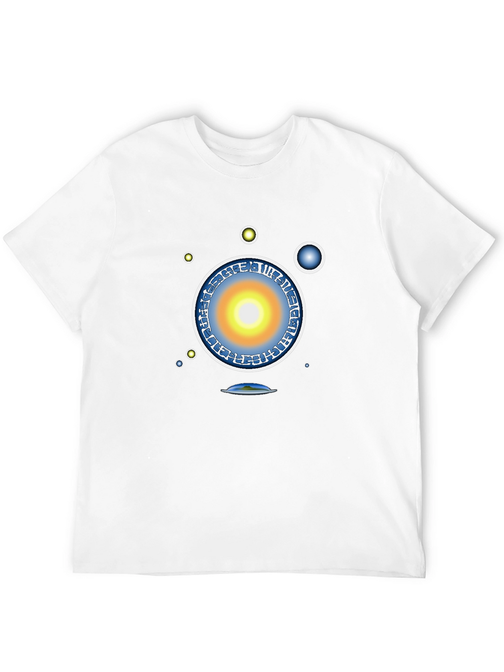 Abstract Solar System Graphic Tee - Black