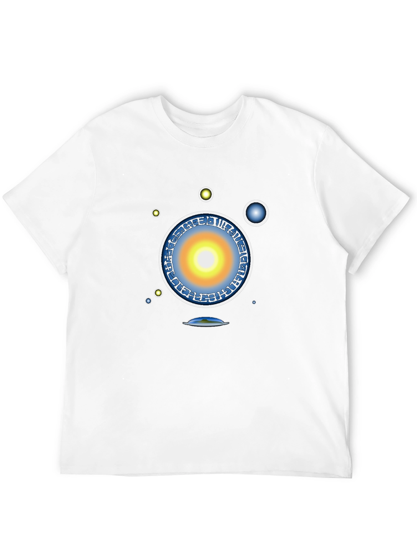 Abstract Solar System Graphic Tee - Black