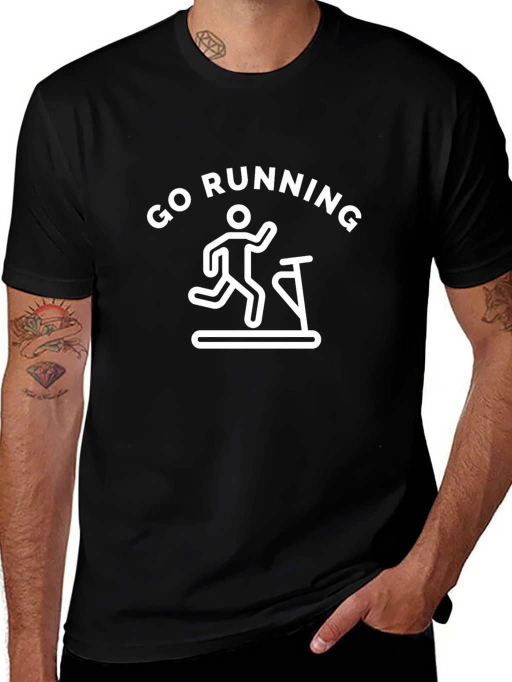 Go Running Graphic Tee - Black Cotton Blend