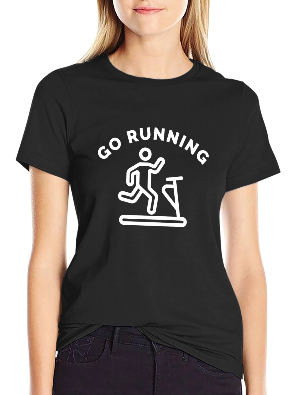 Go Running Graphic Tee - Black Cotton Blend