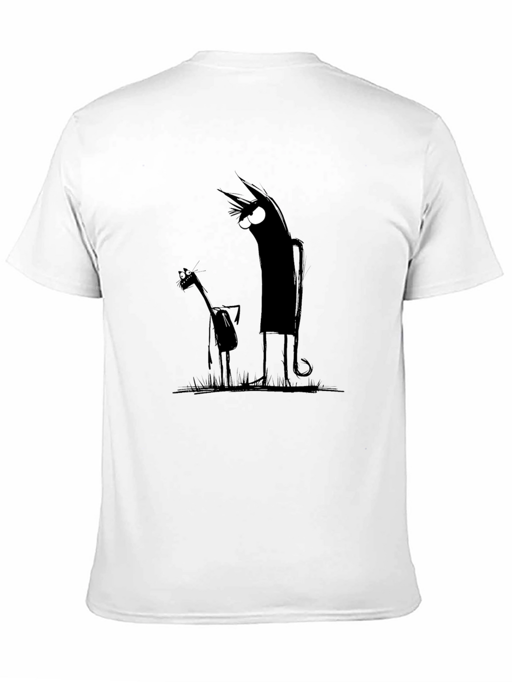 Mens Black Cartoon Graphic Tee