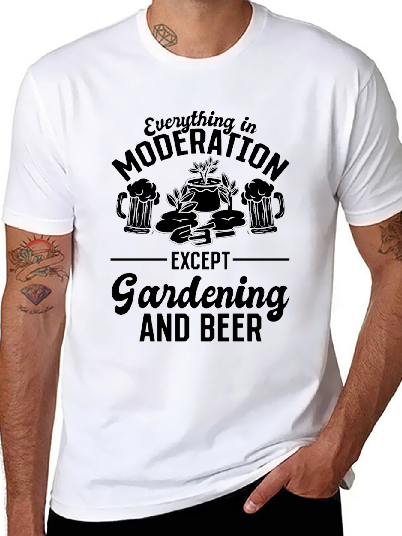 Gardening & Beer T-Shirt: Everything in Moderation Graphic Tee