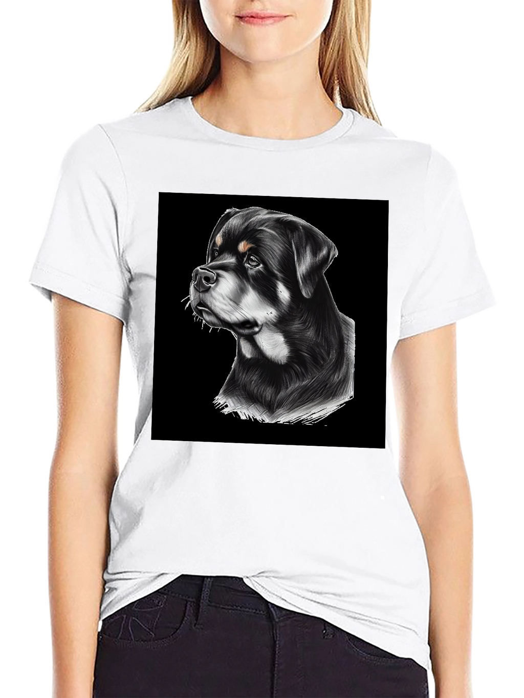 Rottweiler Graphic T-Shirt - Black Cotton Tee