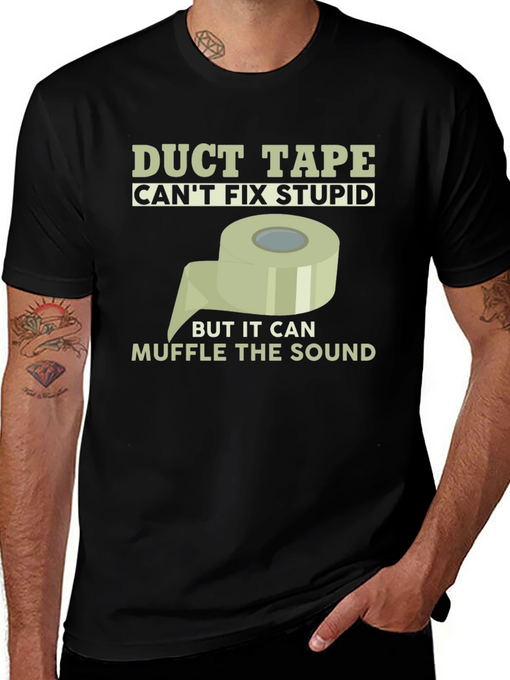 Funny Duct Tape Graphic Tee - Muffle the Sound