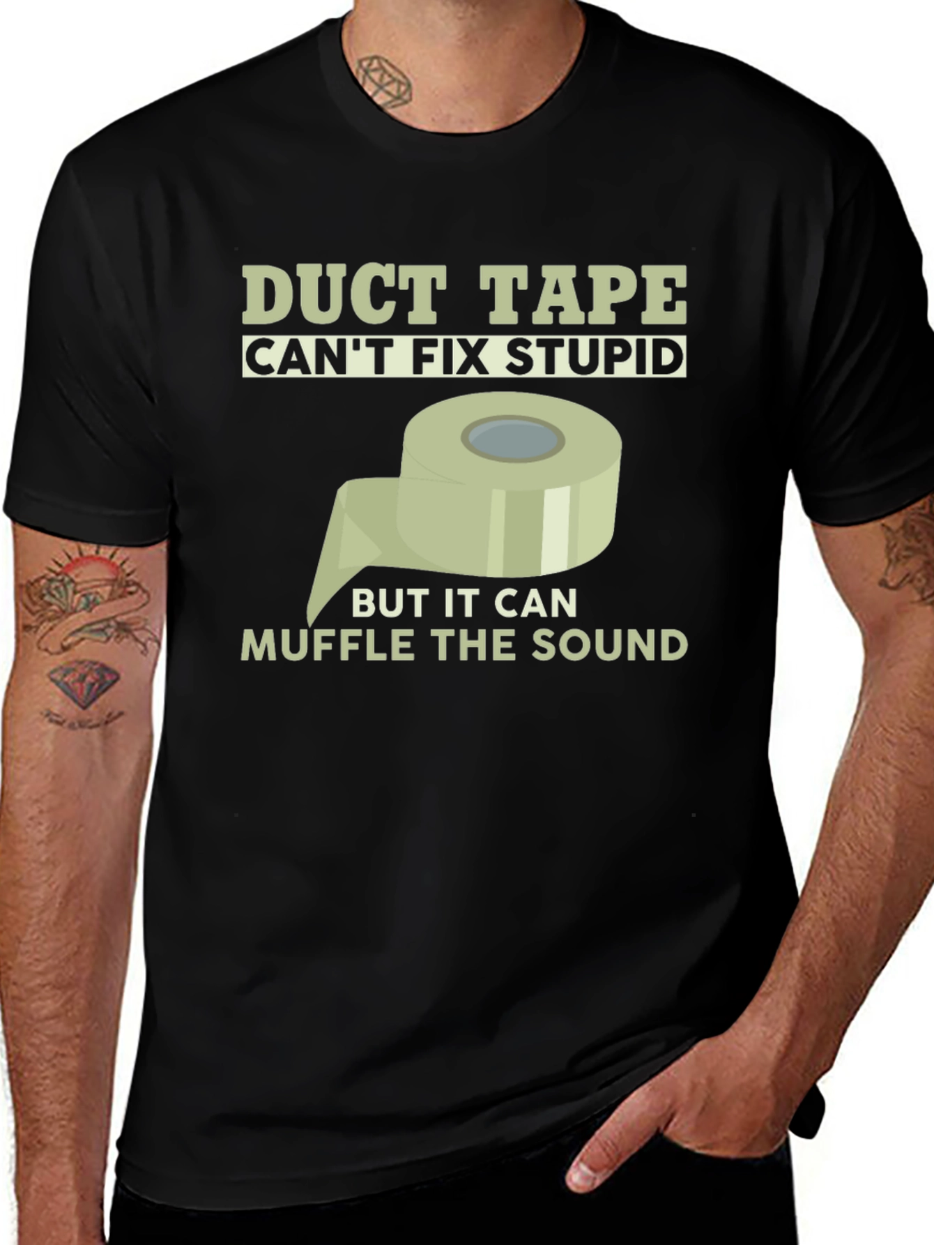 Funny Duct Tape Graphic Tee - Muffle the Sound