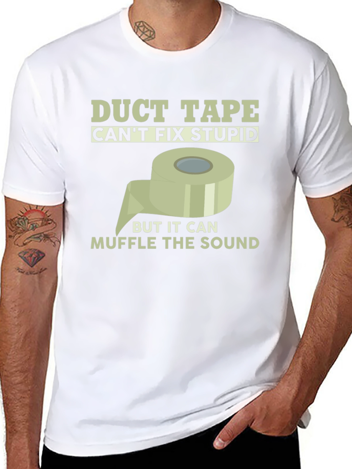 Funny Duct Tape Graphic Tee - Muffle the Sound