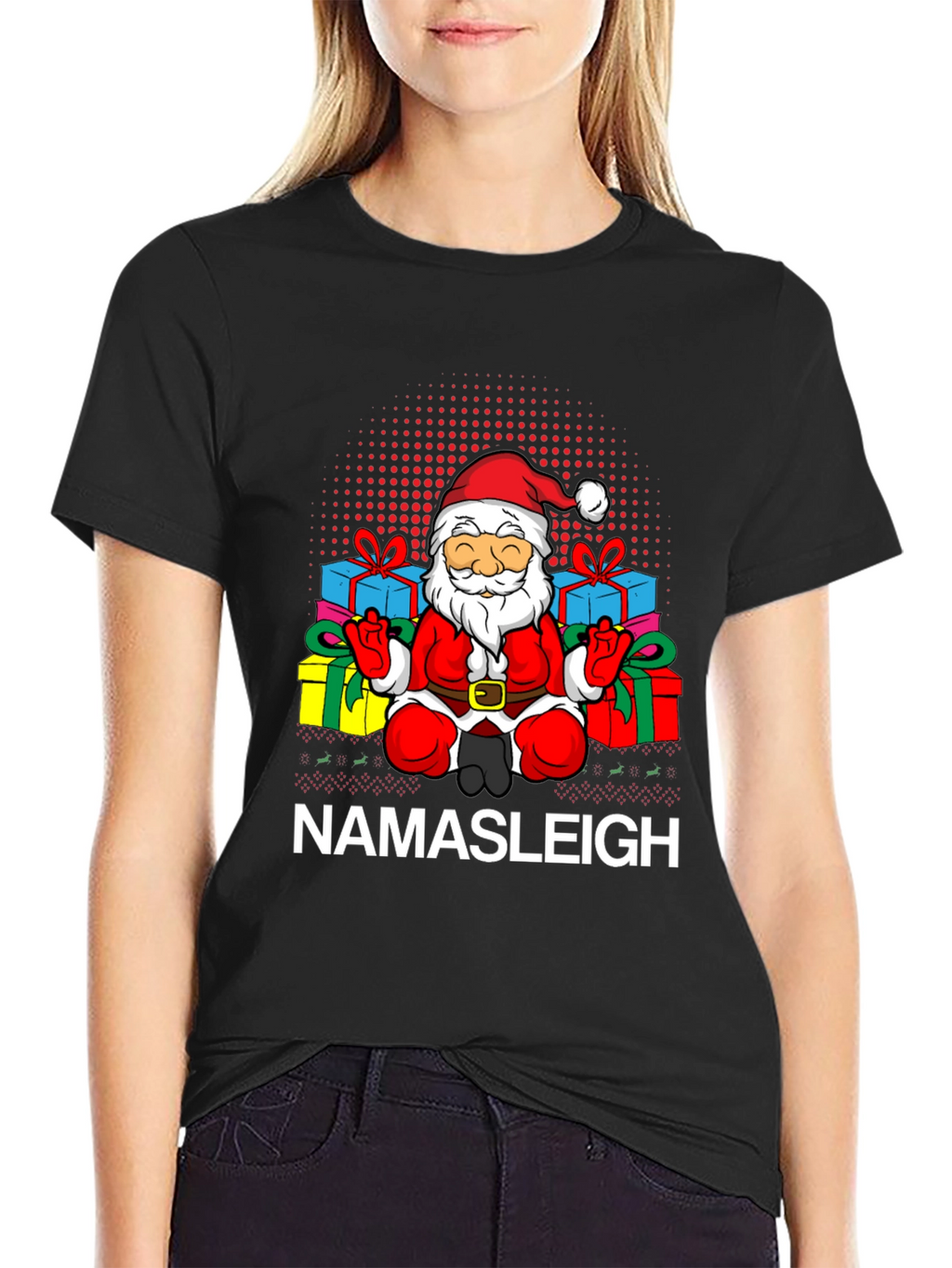 Namasleigh Santa Graphic T-Shirt