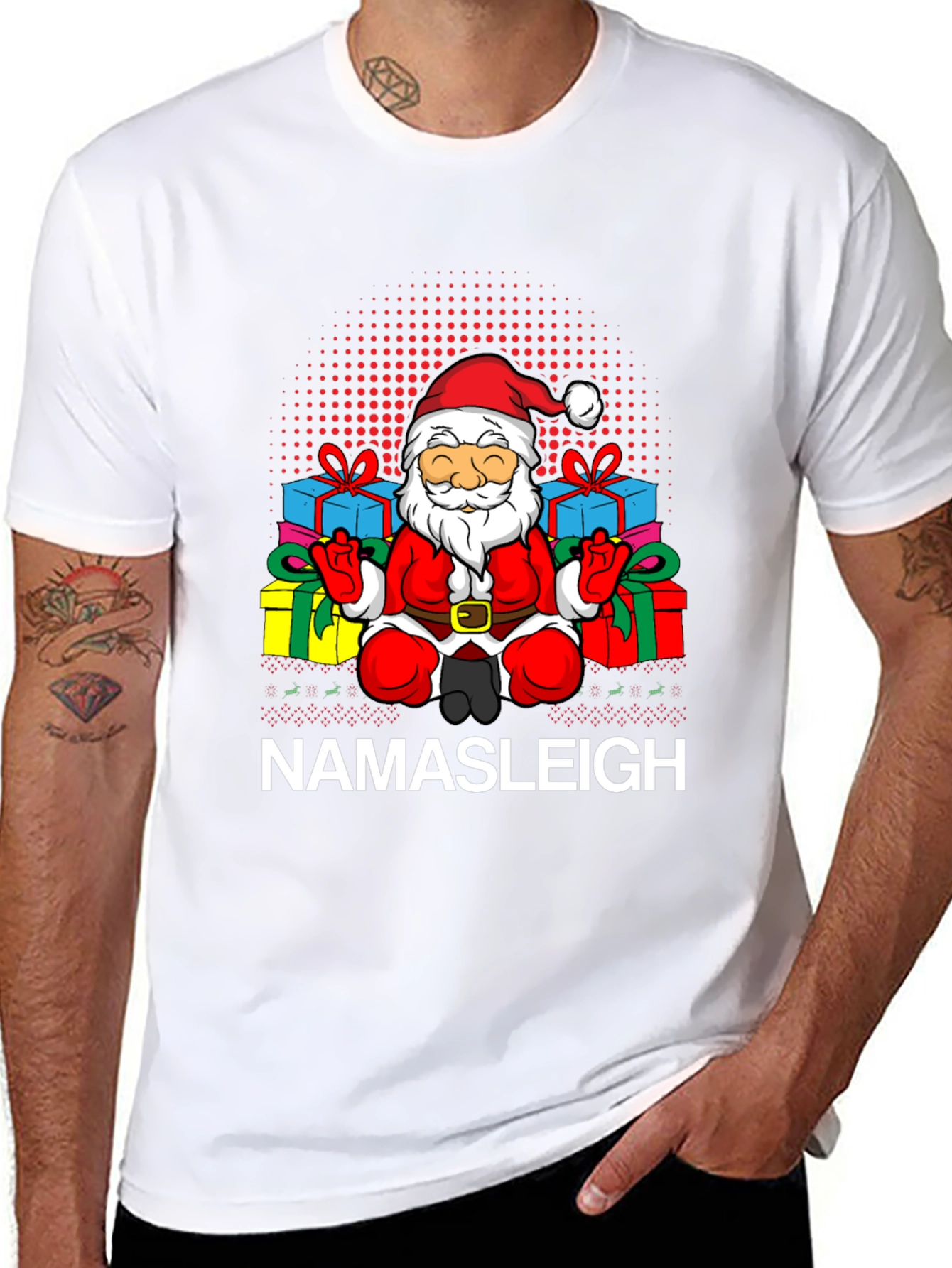 Namasleigh Santa Graphic T-Shirt