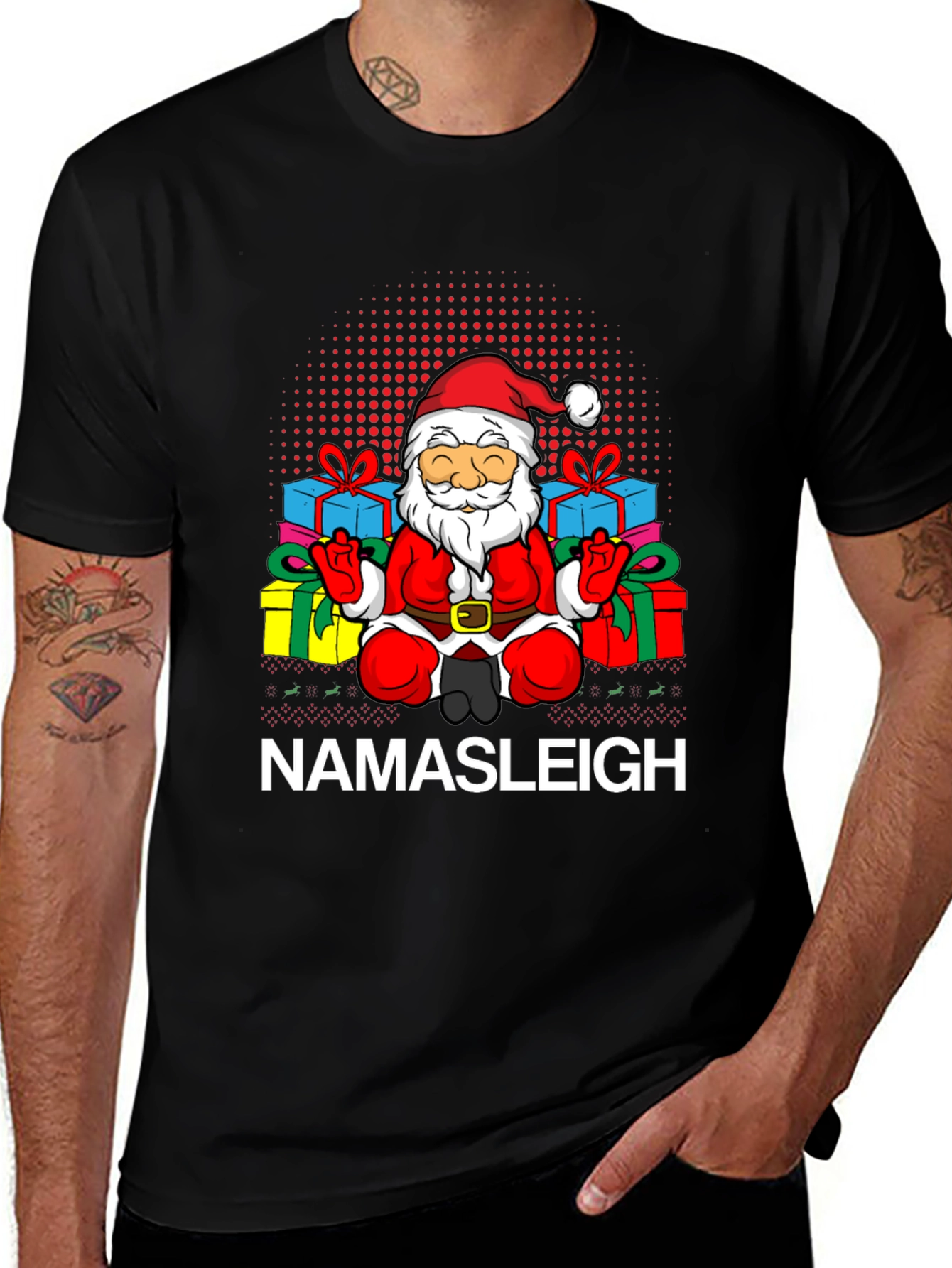 Namasleigh Santa Graphic T-Shirt