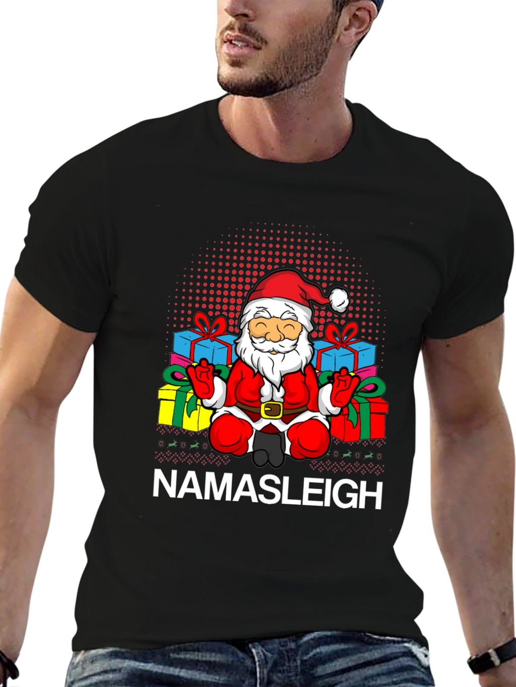 Namasleigh Santa Graphic T-Shirt