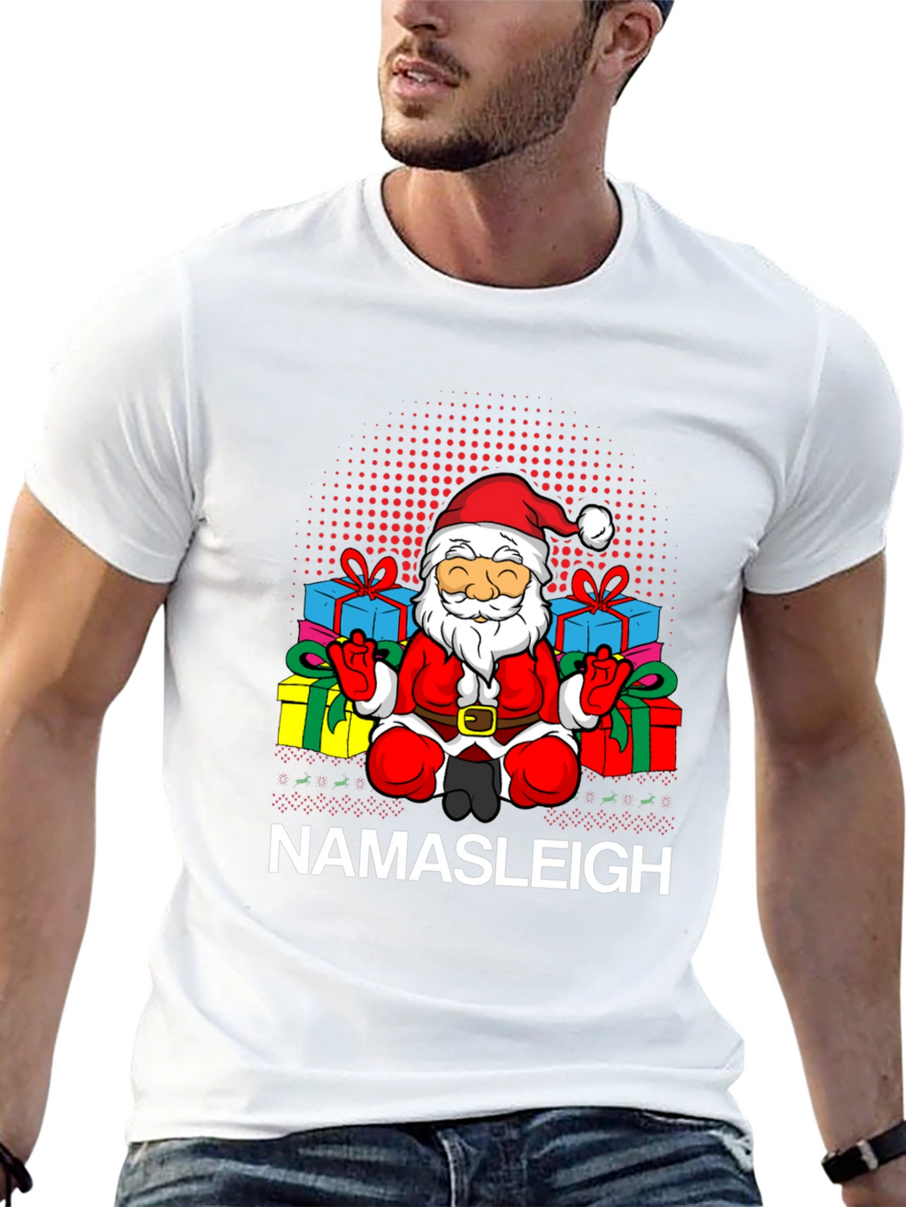 Namasleigh Santa Graphic T-Shirt