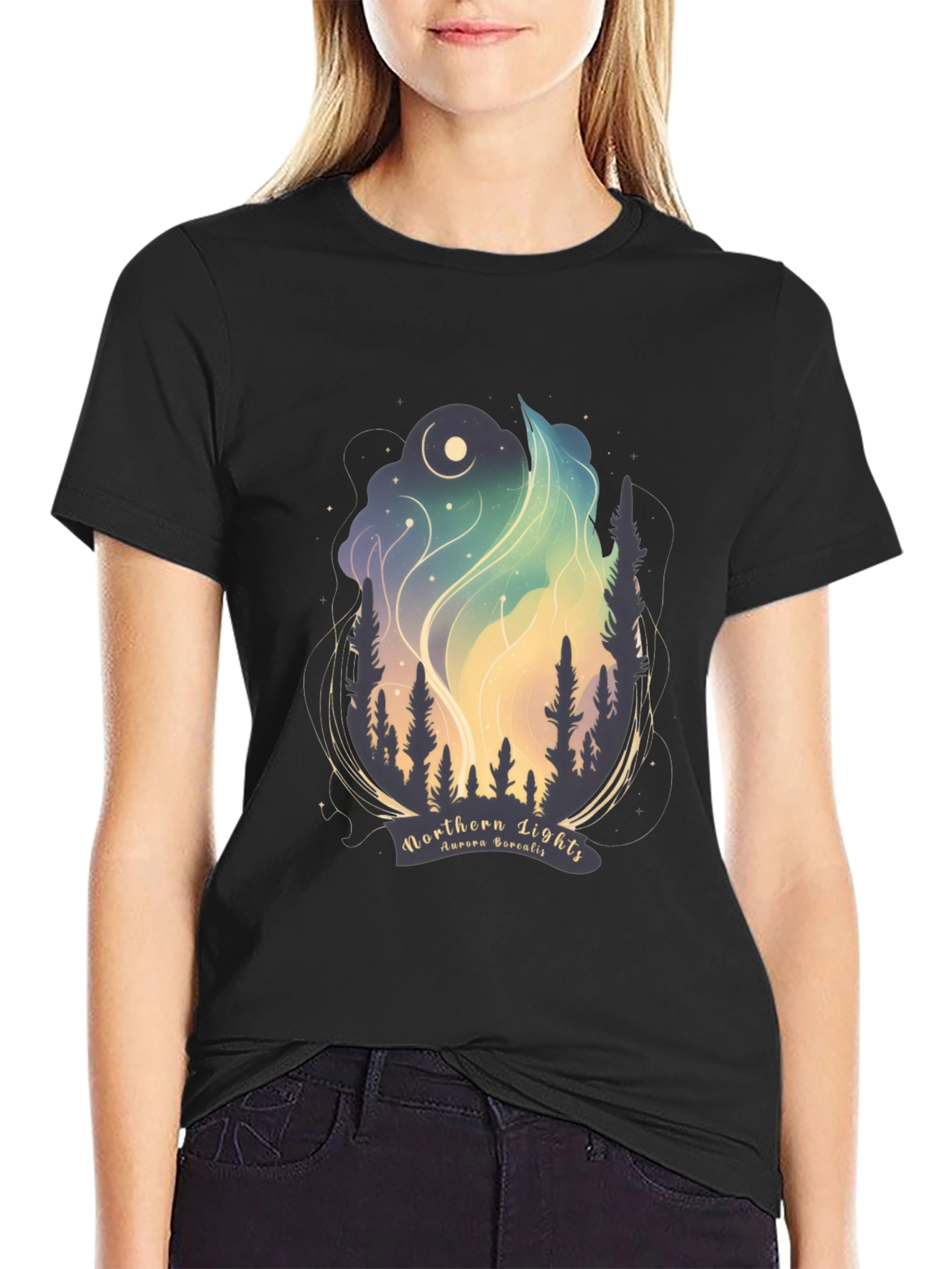 Northern Lights Graphic Tee - Aurora Borealis T-Shirt