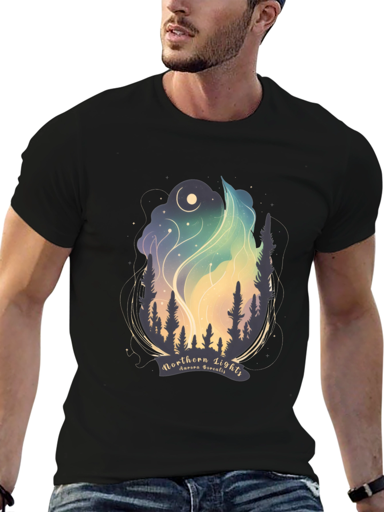 Northern Lights Graphic Tee - Aurora Borealis T-Shirt