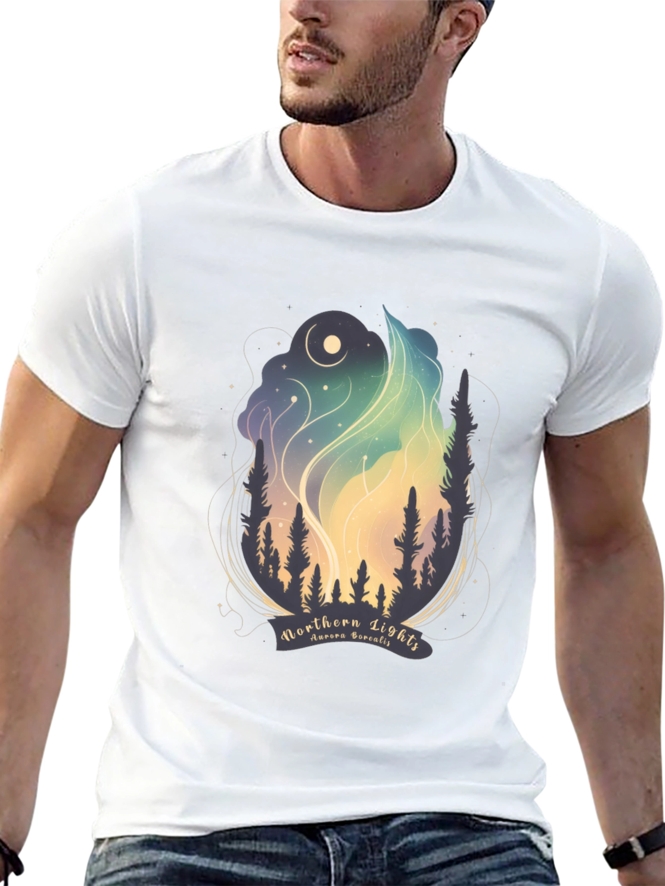 Northern Lights Graphic Tee - Aurora Borealis T-Shirt