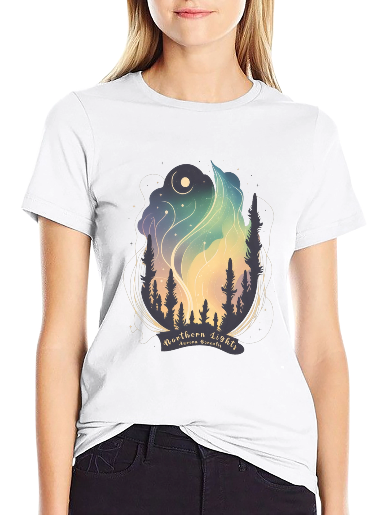 Northern Lights Graphic Tee - Aurora Borealis T-Shirt