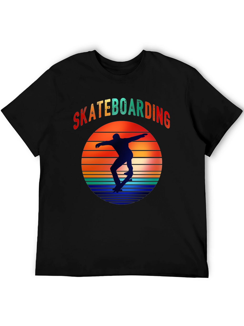 Skateboarding Sunset Graphic Tee - Retro Style