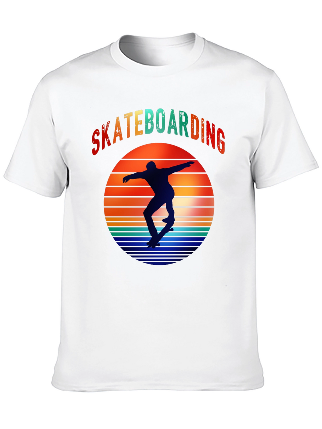 Skateboarding Sunset Graphic Tee - Retro Style
