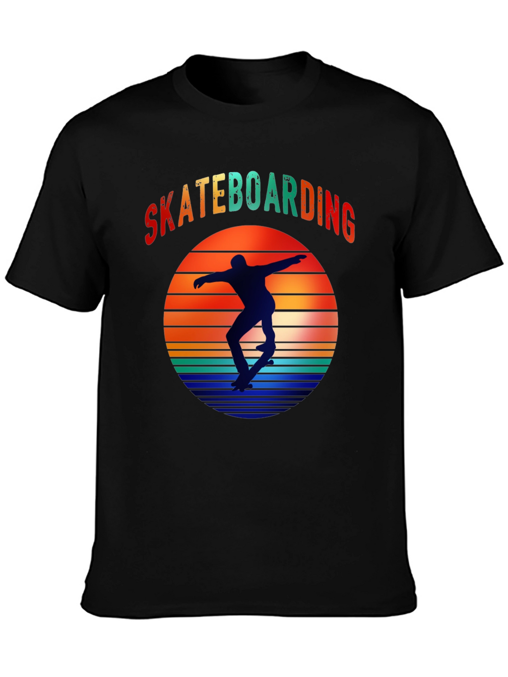 Skateboarding Sunset Graphic Tee - Retro Style
