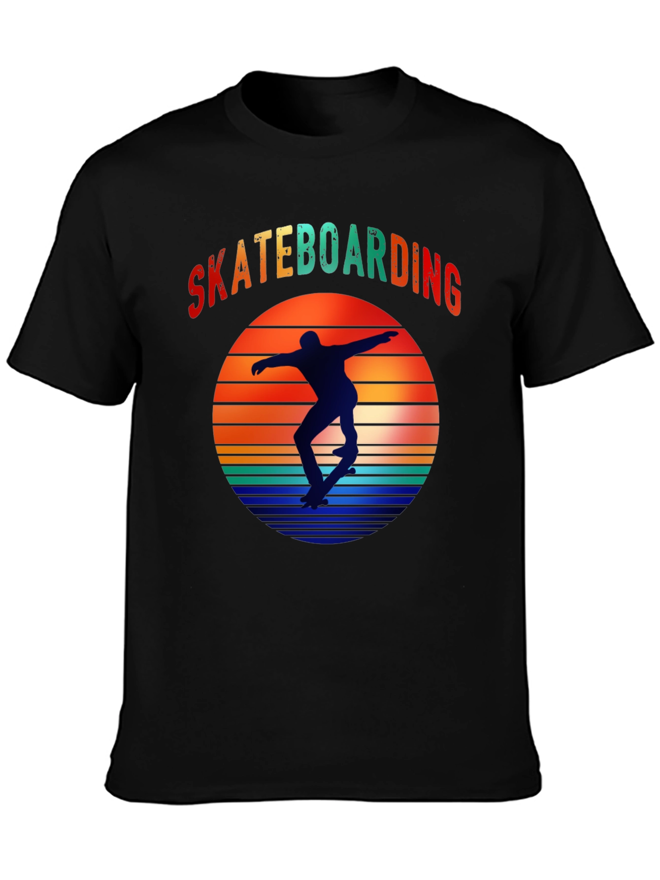 Skateboarding Sunset Graphic Tee - Retro Style