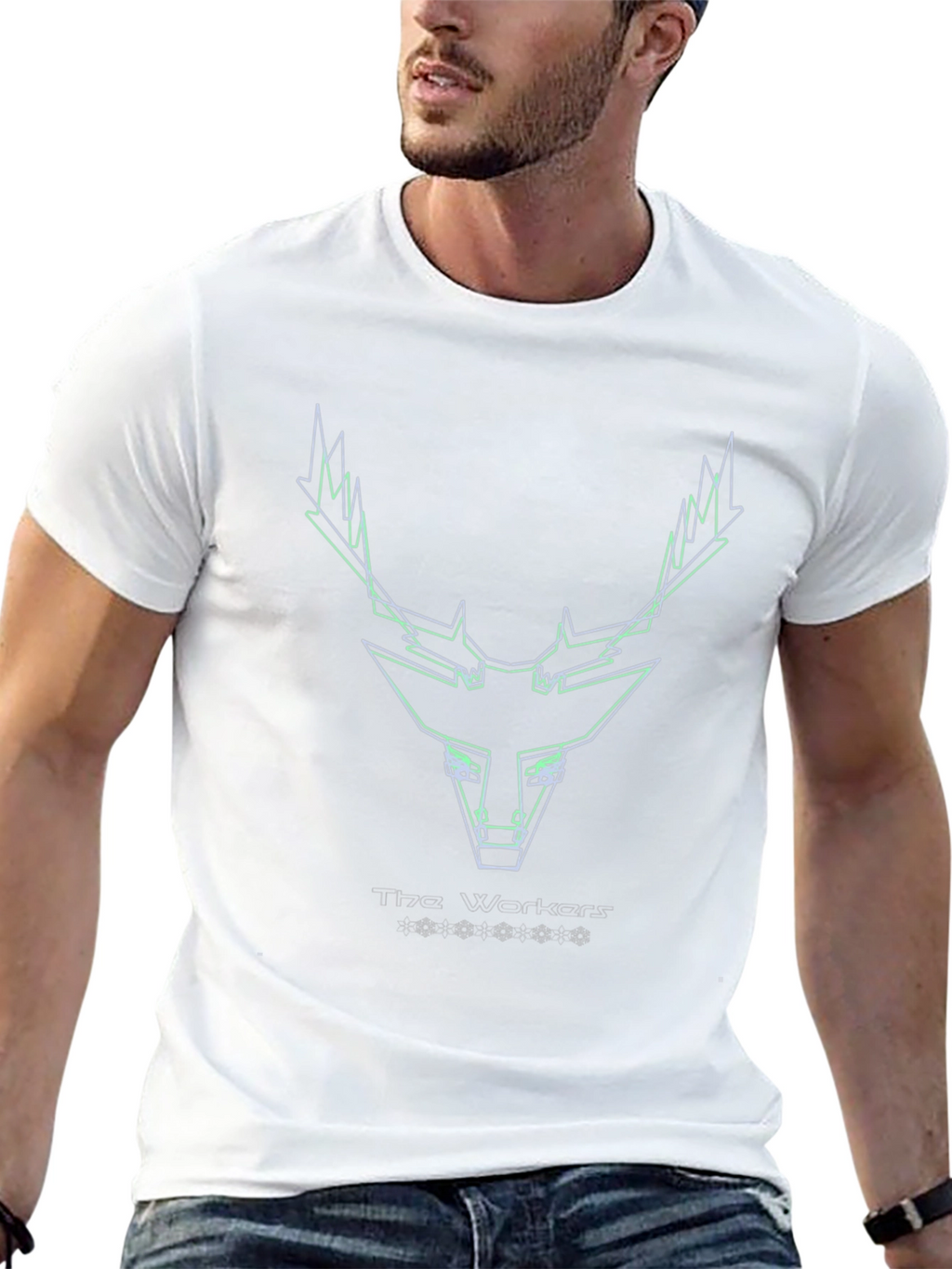 Geometric Deer Head Tee