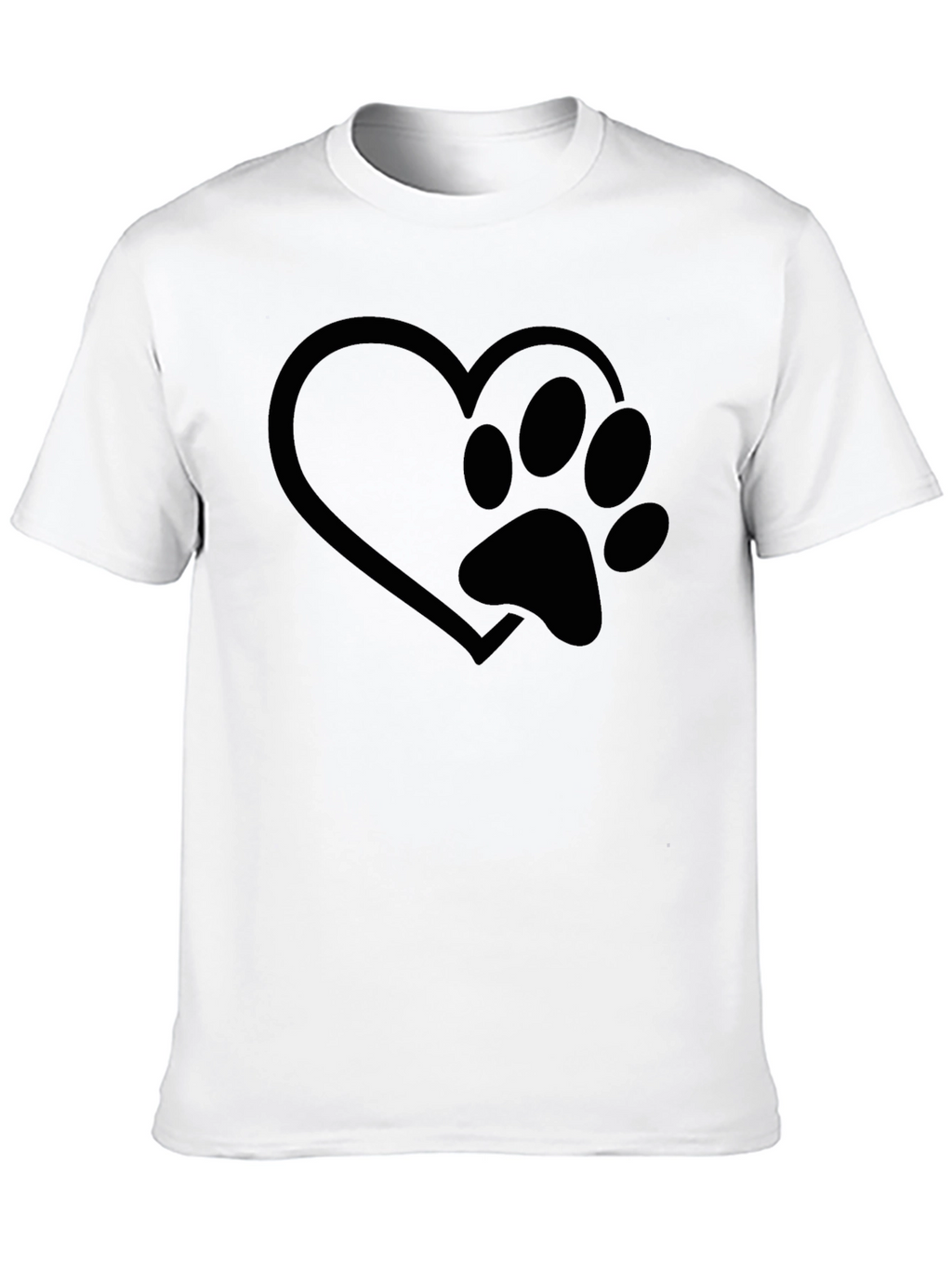 Heart Paw Print Graphic Tee - Black
