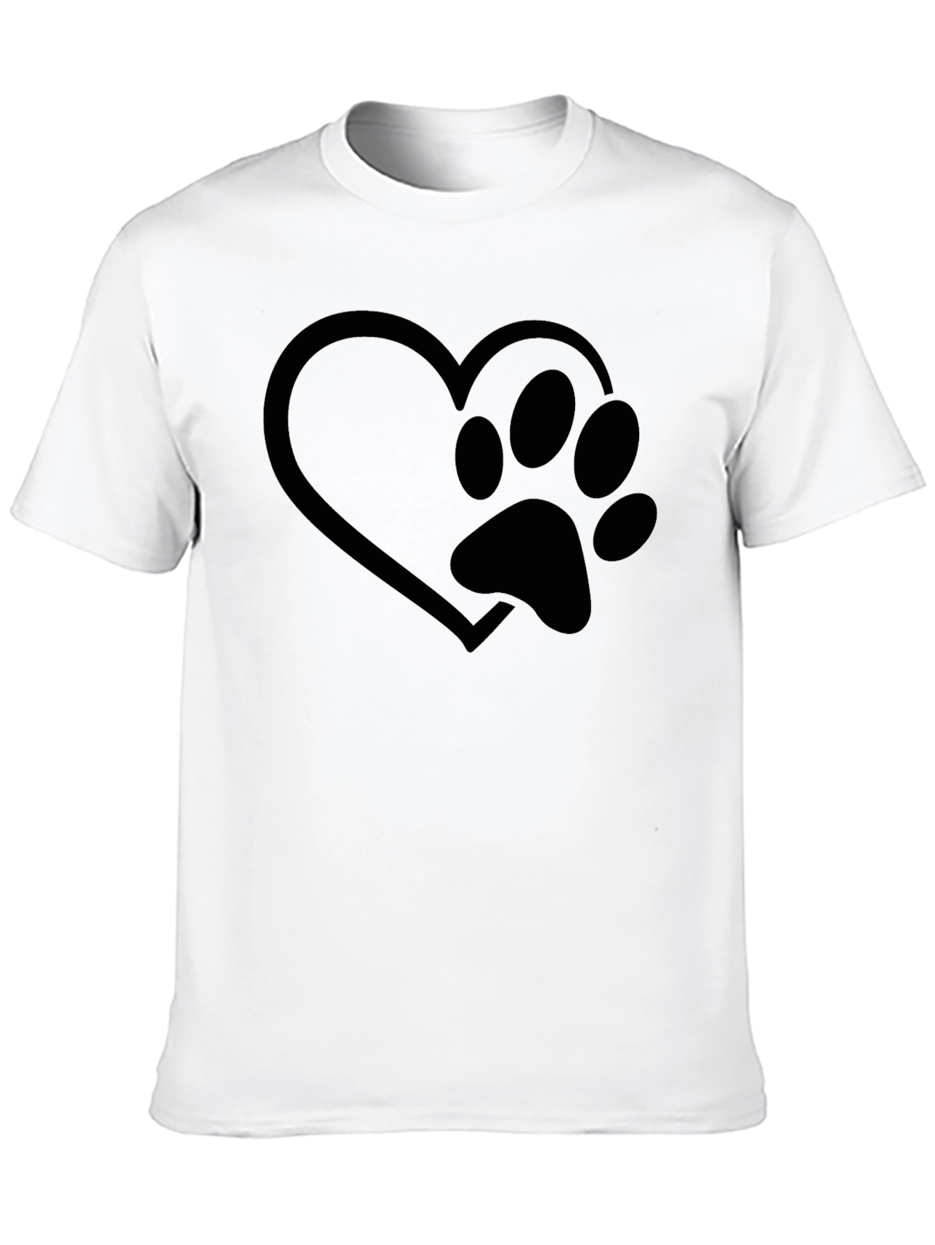 Heart Paw Print Graphic Tee - Black