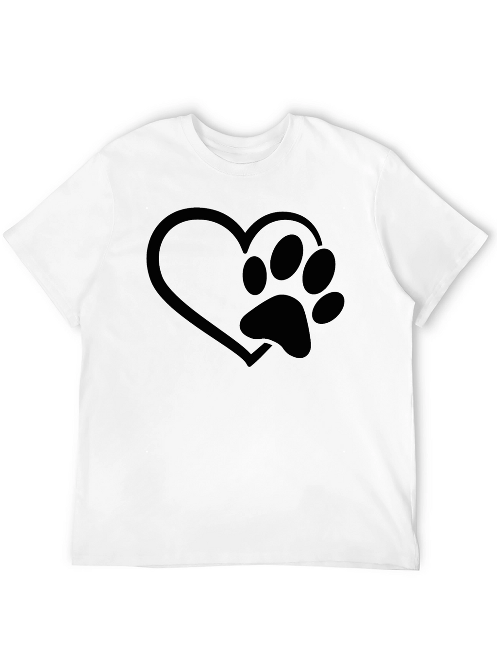 Heart Paw Print Graphic Tee - Black