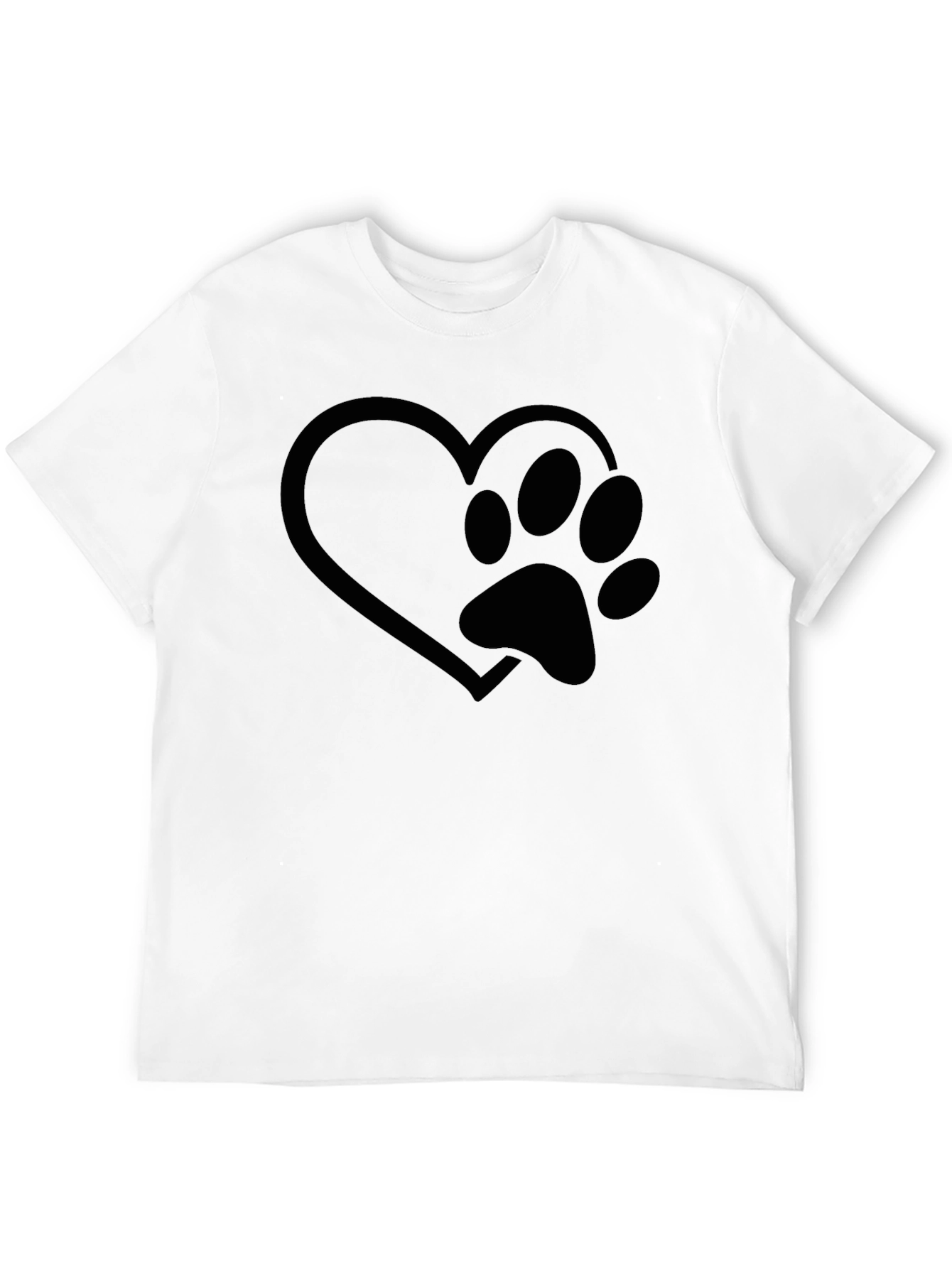Heart Paw Print Graphic Tee - Black