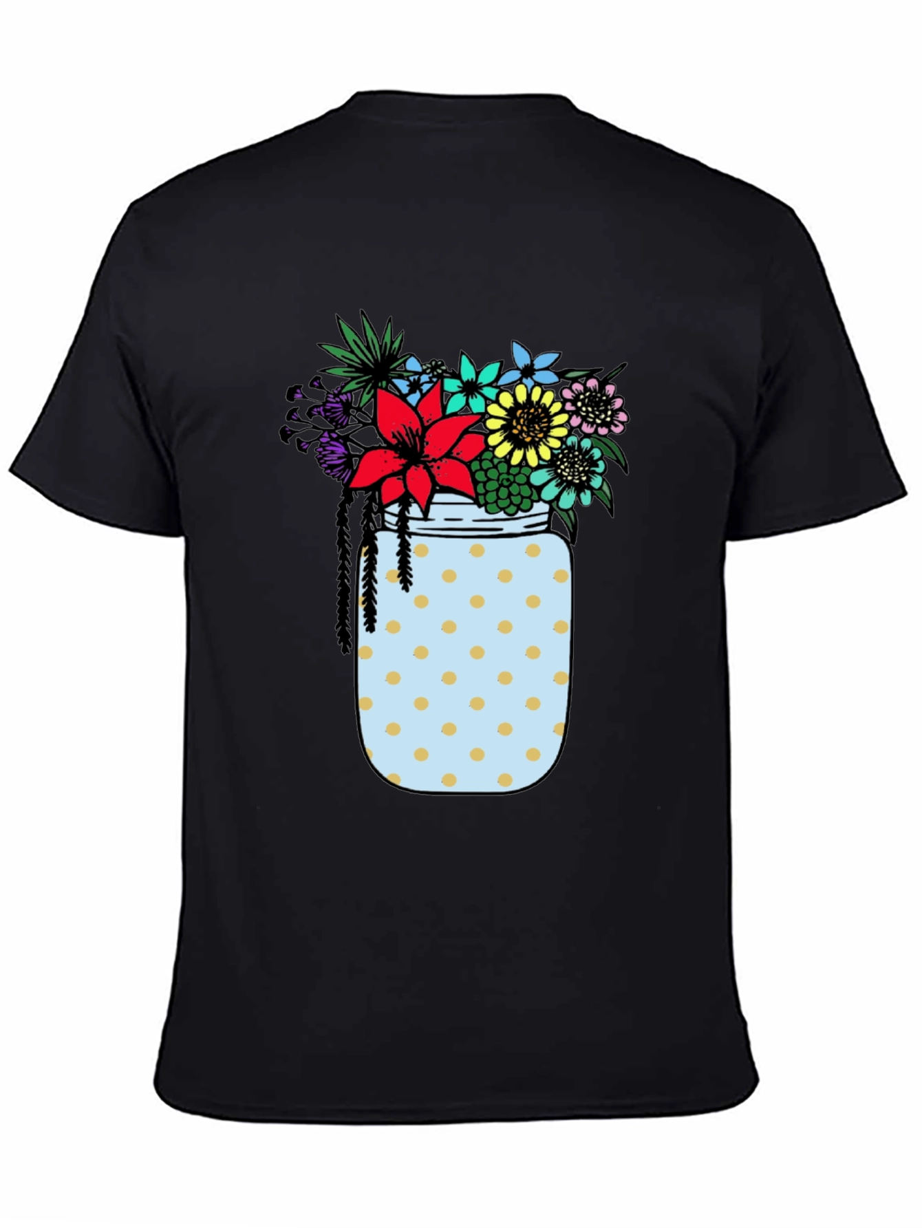 Floral Jar Graphic Tee - Black