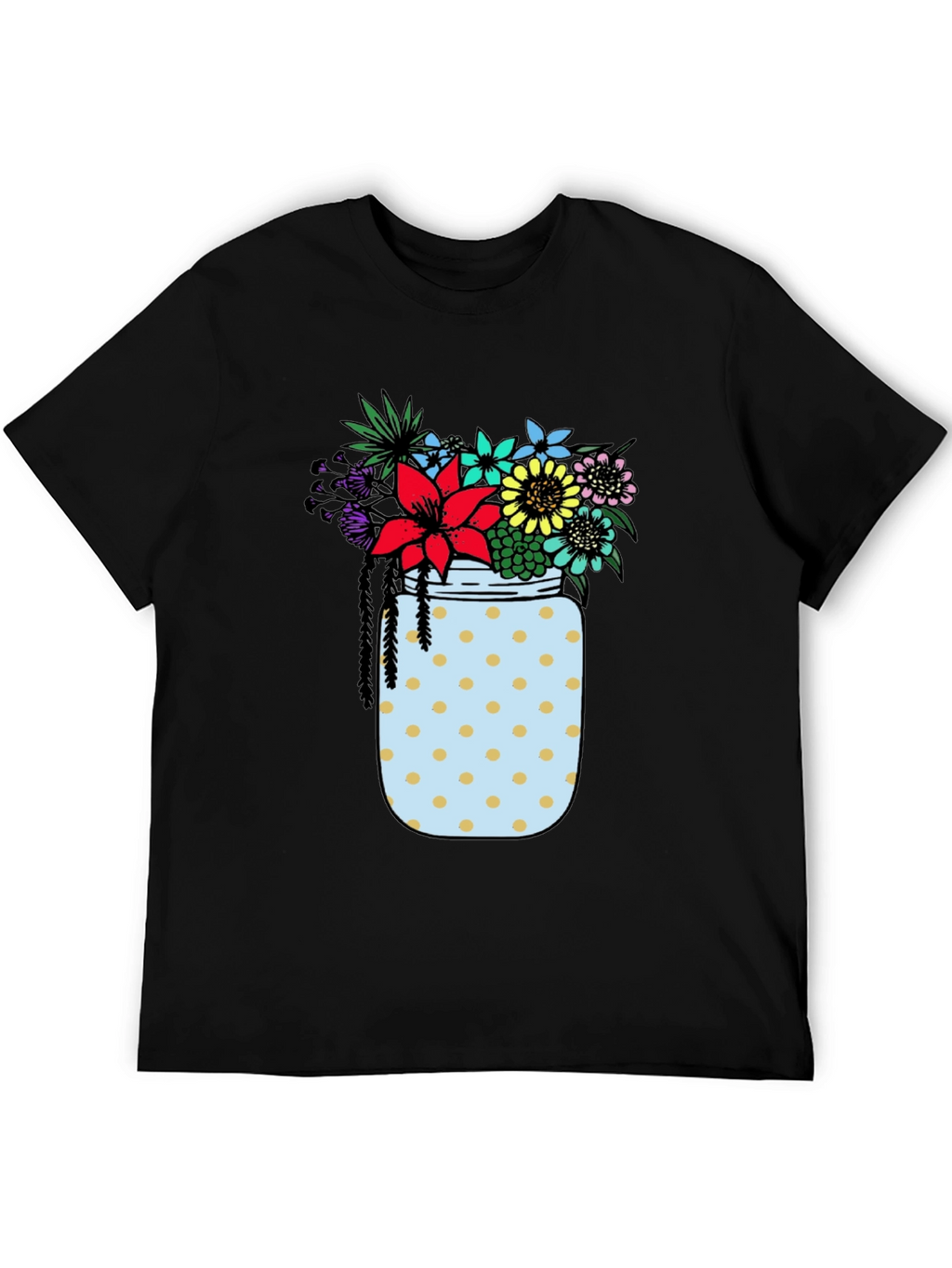 Floral Jar Graphic Tee - Black
