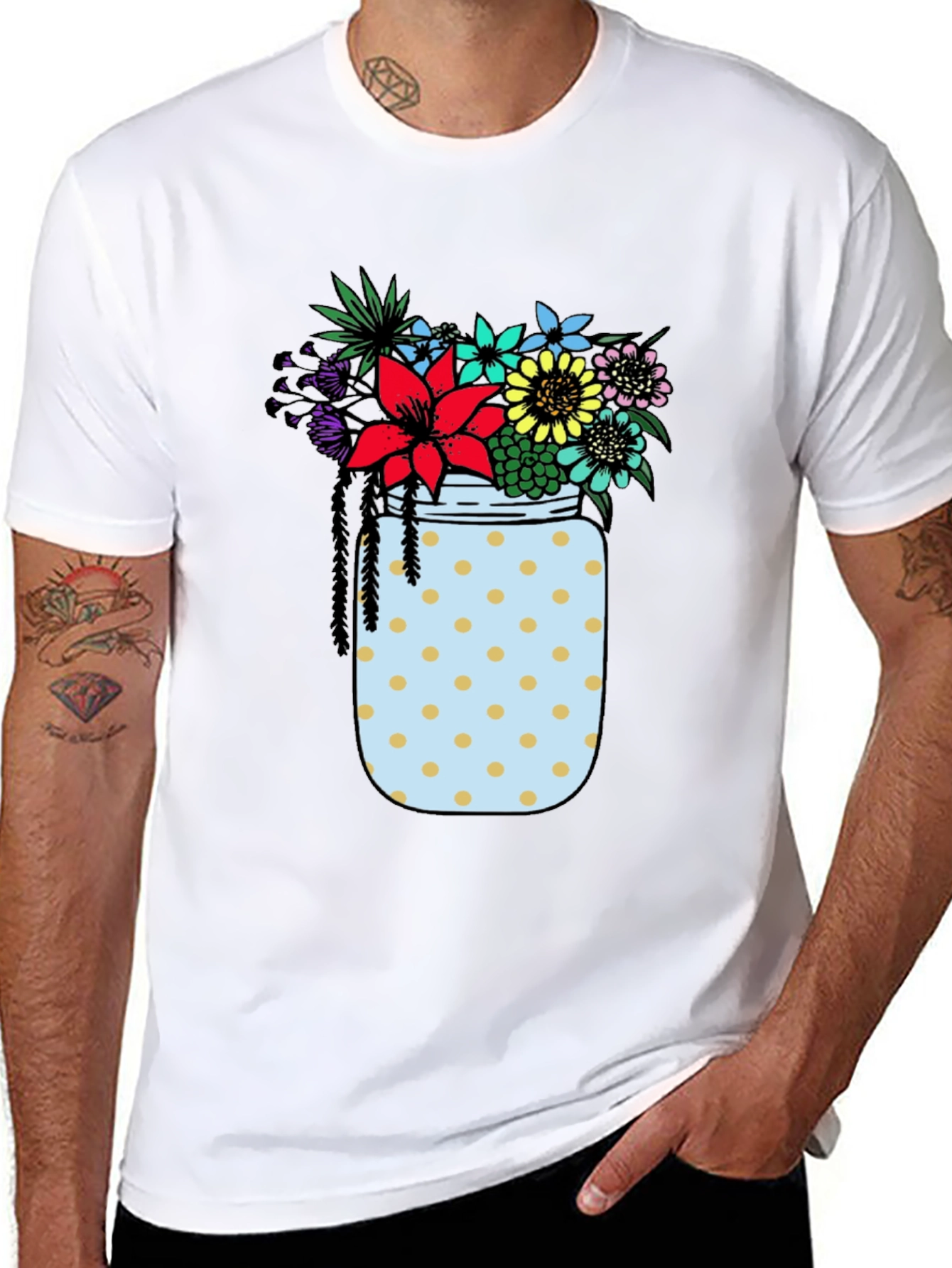 Floral Jar Graphic Tee - Black