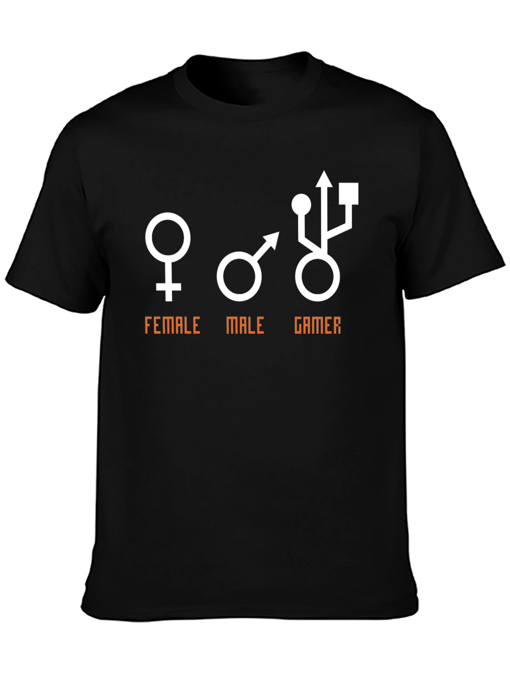 Funny Gamer T-Shirt: Female Male Gamer USB