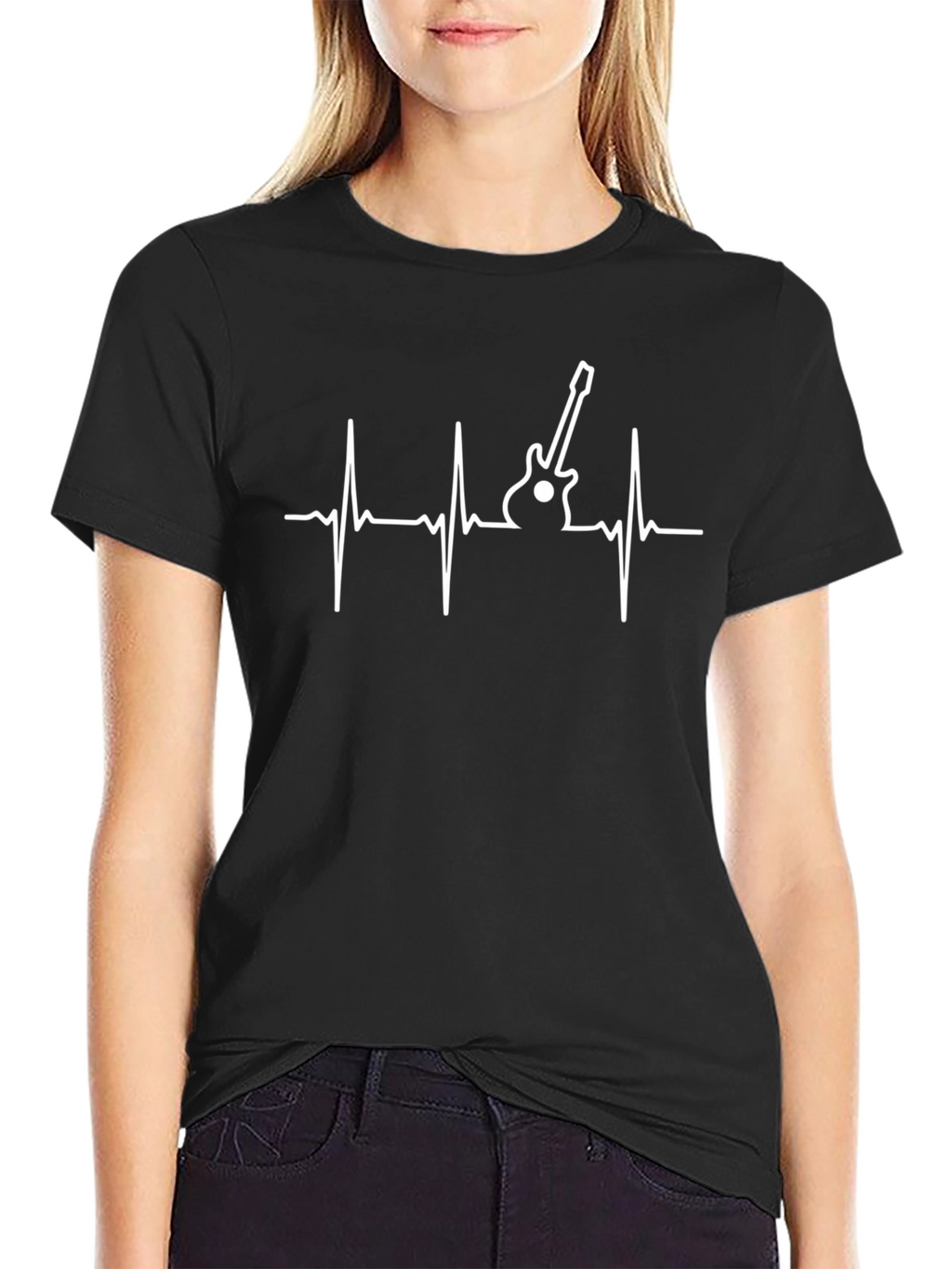 Guitar Heartbeat Graphic T-Shirt - Music Lover Tee