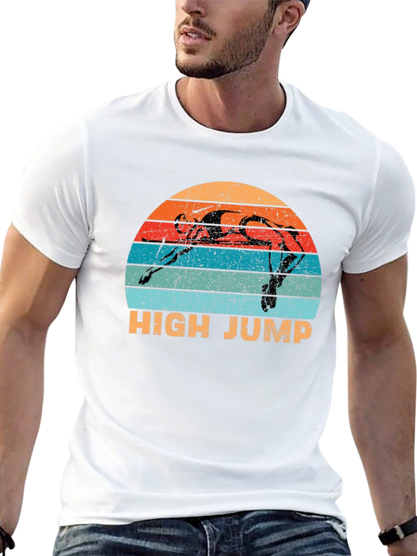 High Jump Retro Sunset Graphic Tee - Sport Shirt