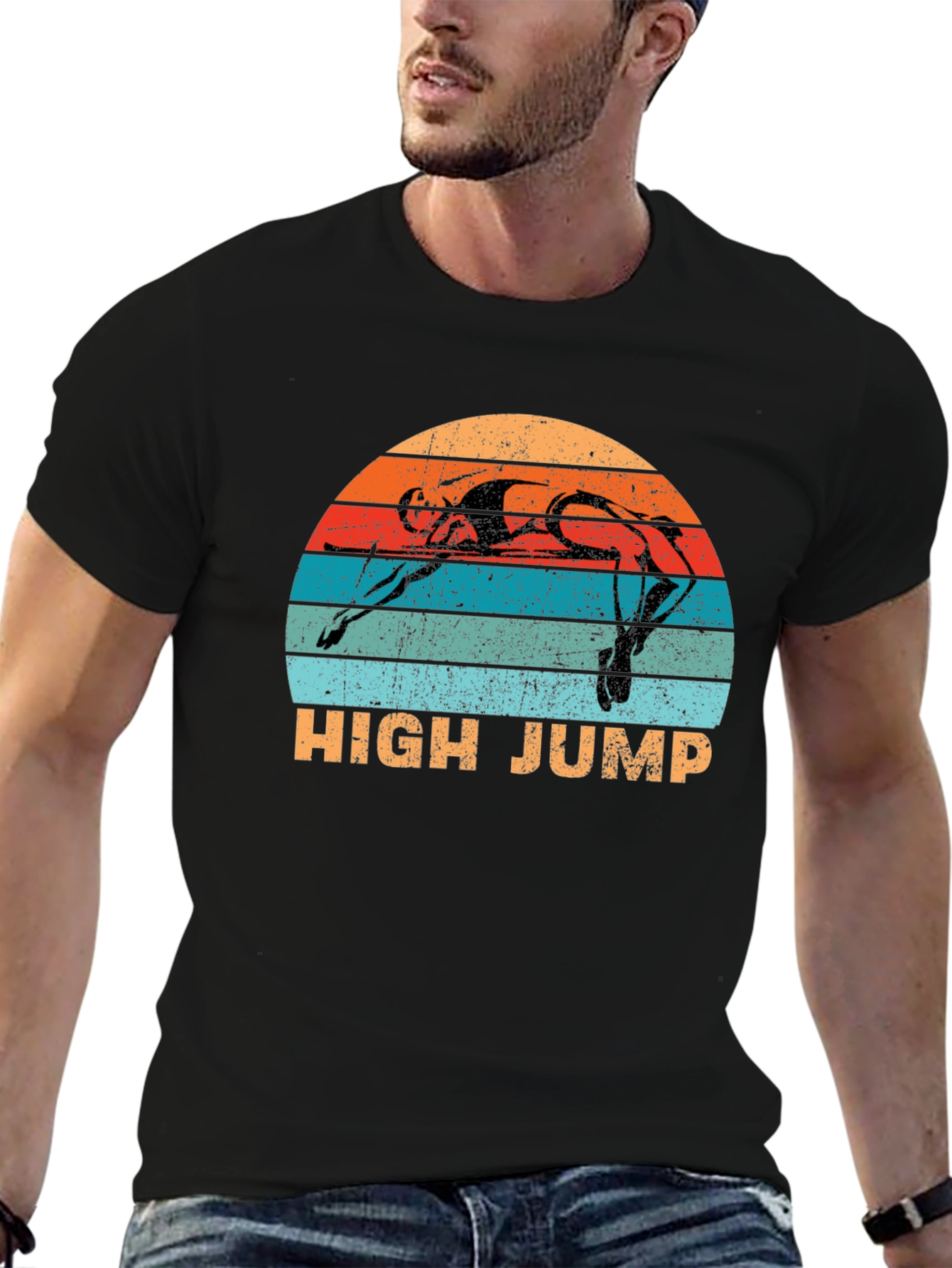 High Jump Retro Sunset Graphic Tee - Sport Shirt