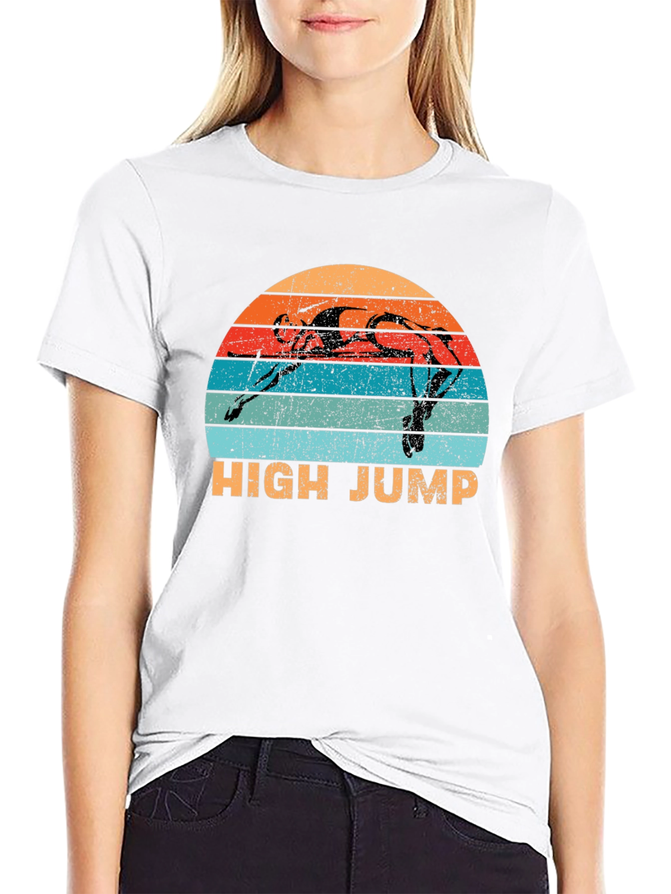 High Jump Retro Sunset Graphic Tee - Sport Shirt