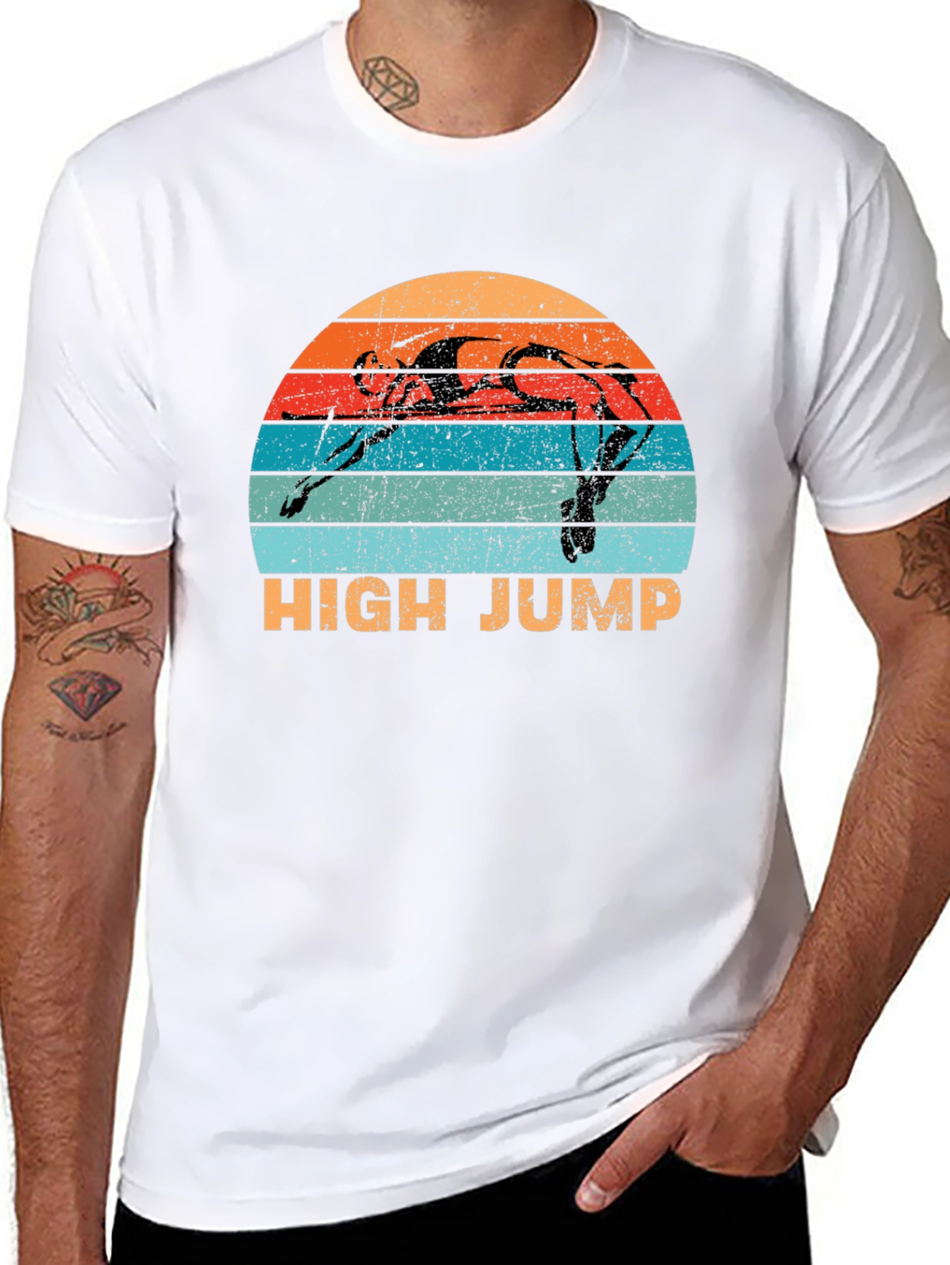 High Jump Retro Sunset Graphic Tee - Sport Shirt