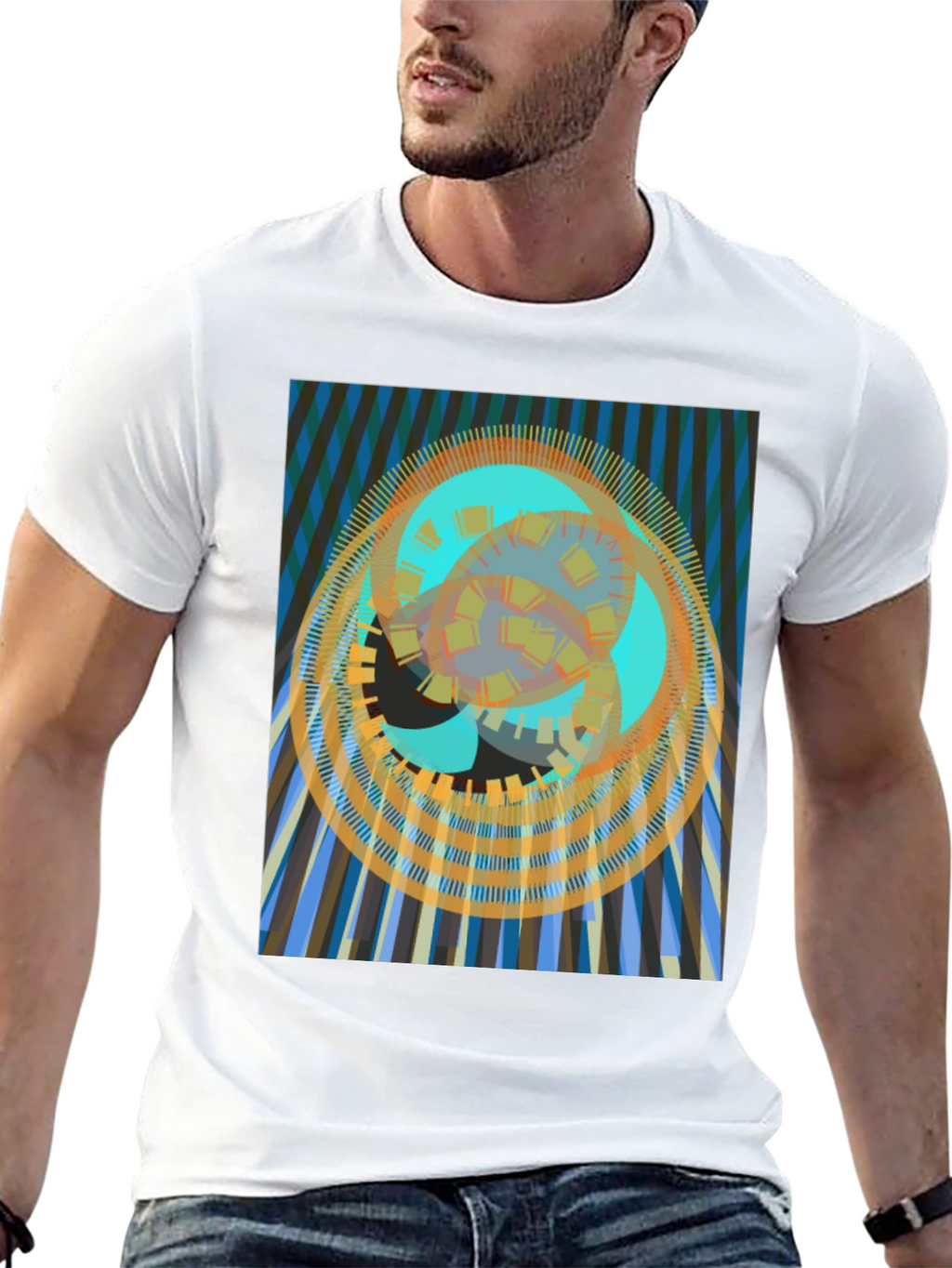 Abstract Geometric Print T-Shirt