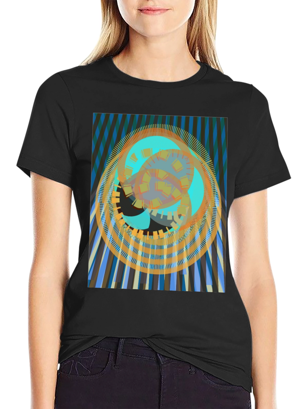 Abstract Geometric Print T-Shirt