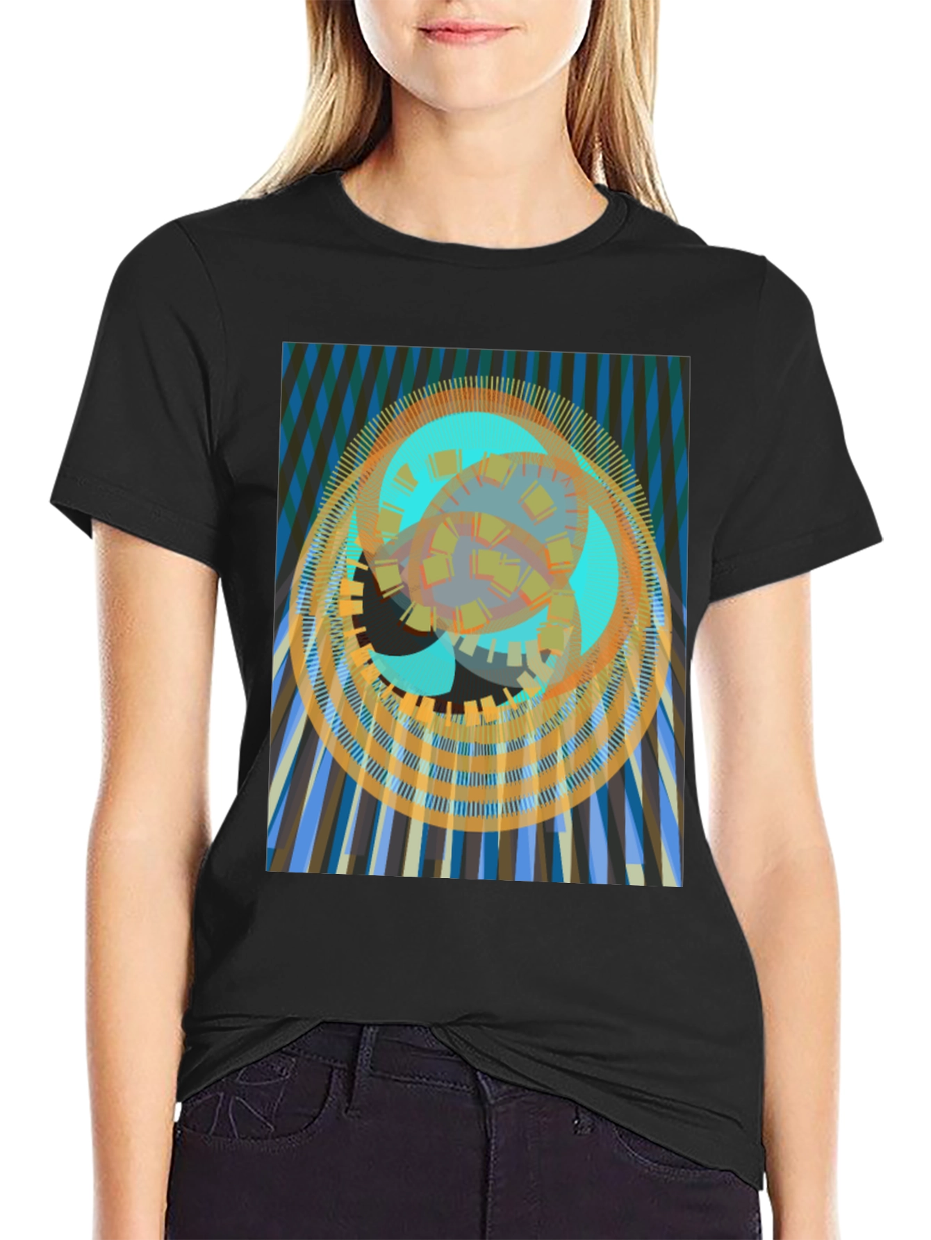 Abstract Geometric Print T-Shirt