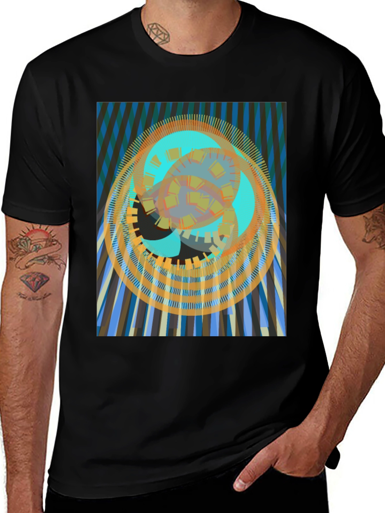Abstract Geometric Print T-Shirt