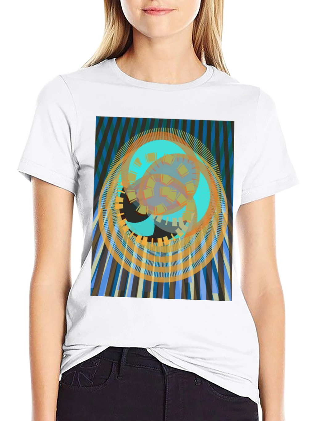 Abstract Geometric Print T-Shirt