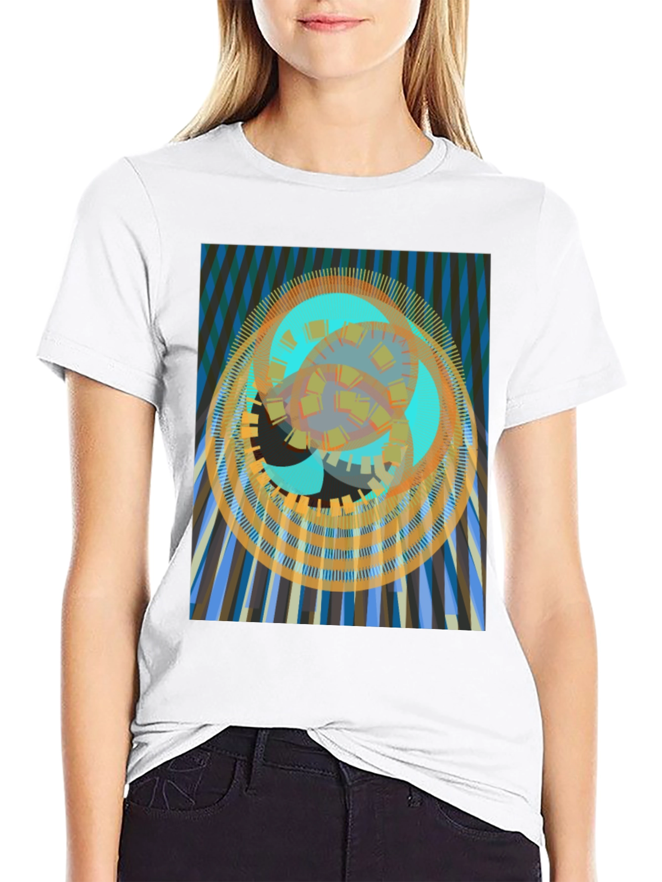 Abstract Geometric Print T-Shirt