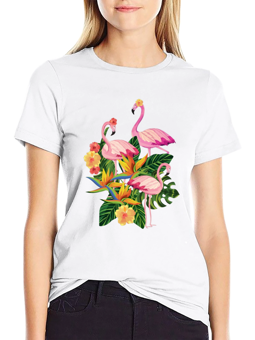 Tropical Flamingo Graphic T-Shirt