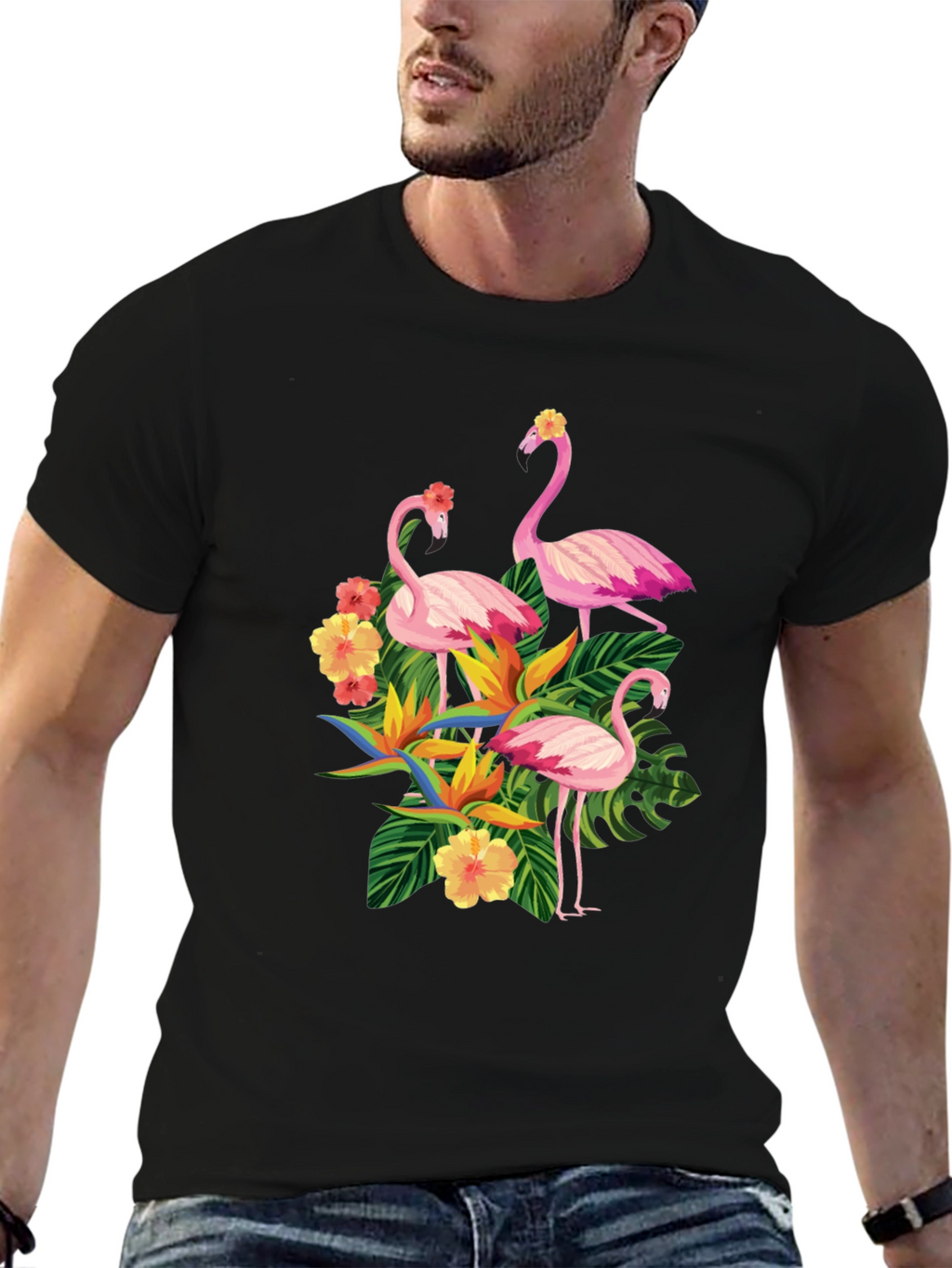 Tropical Flamingo Graphic T-Shirt