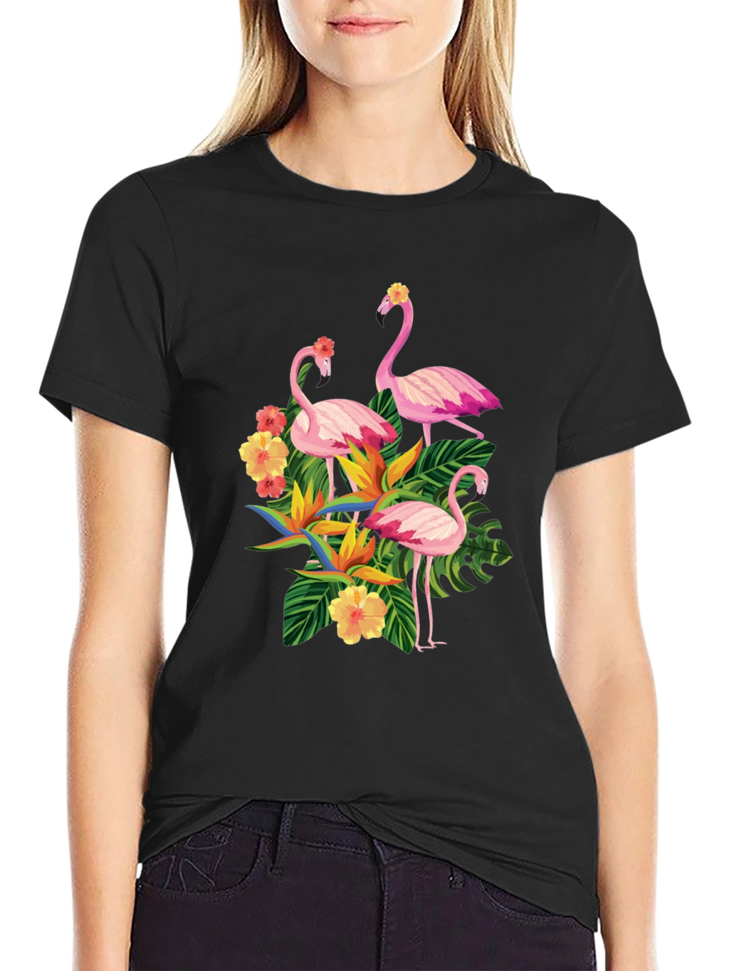 Tropical Flamingo Graphic T-Shirt