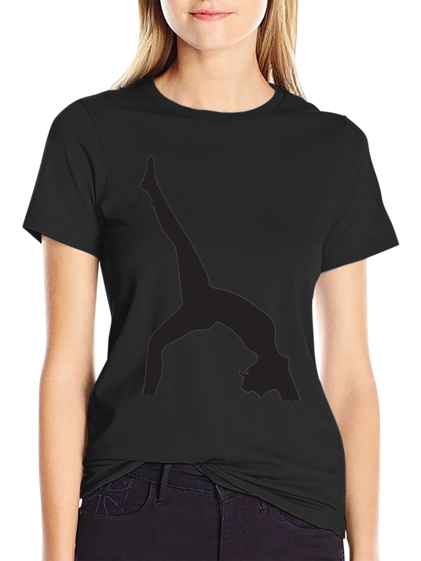 Yoga Silhouette Black T-Shirt