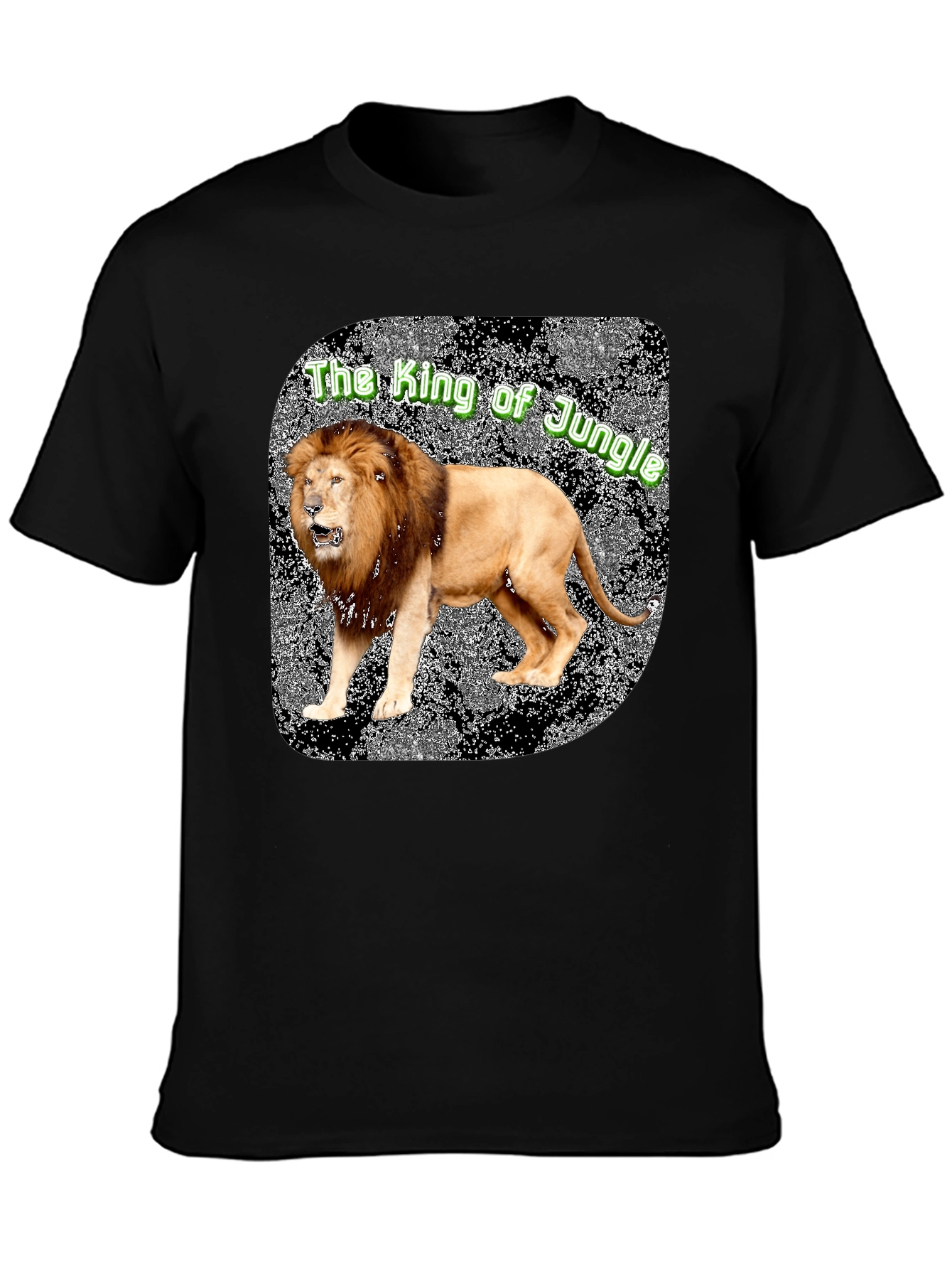 Lion King of the Jungle Graphic Tee - Black