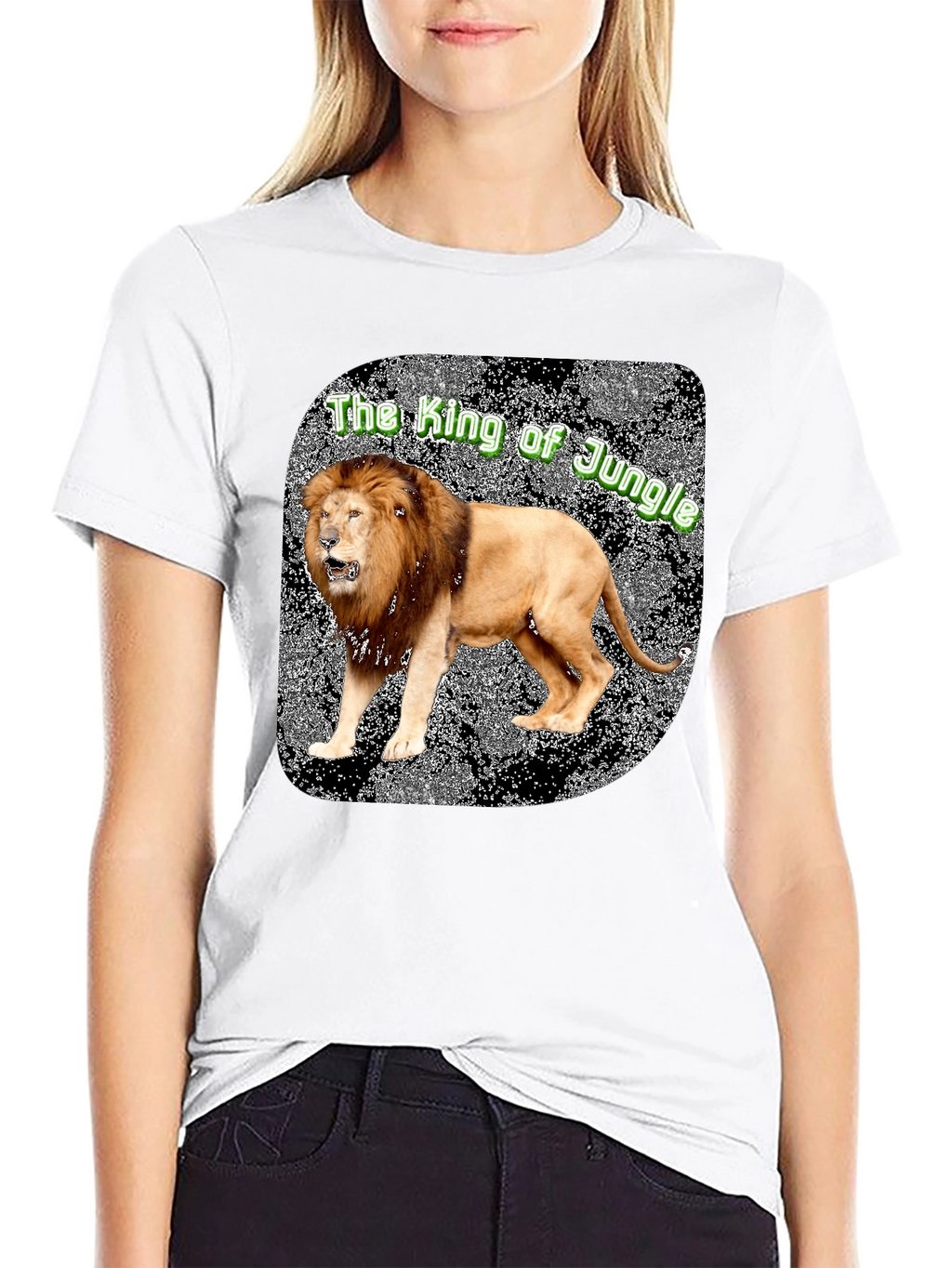 Lion King of the Jungle Graphic Tee - Black