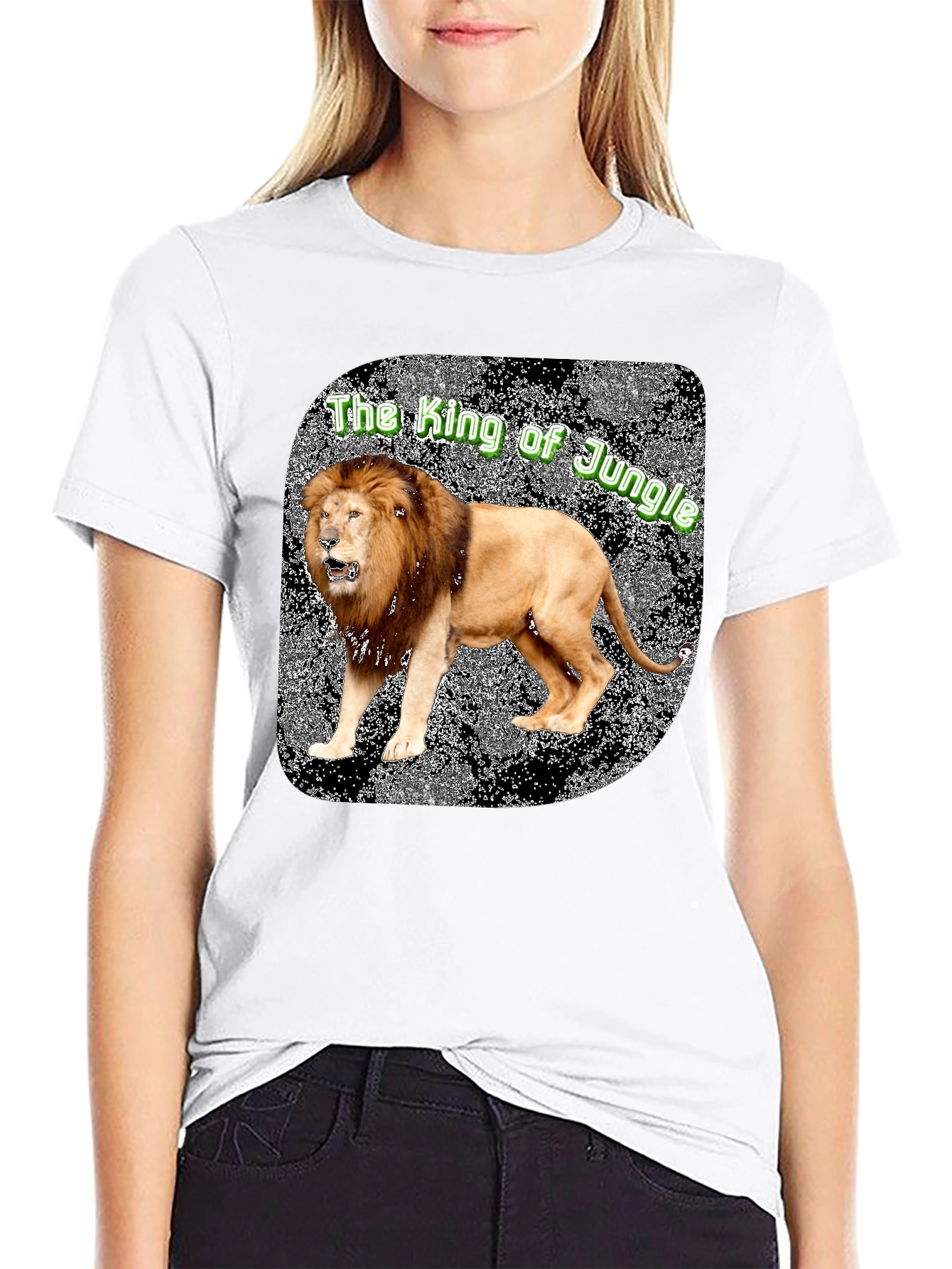 Lion King of the Jungle Graphic Tee - Black